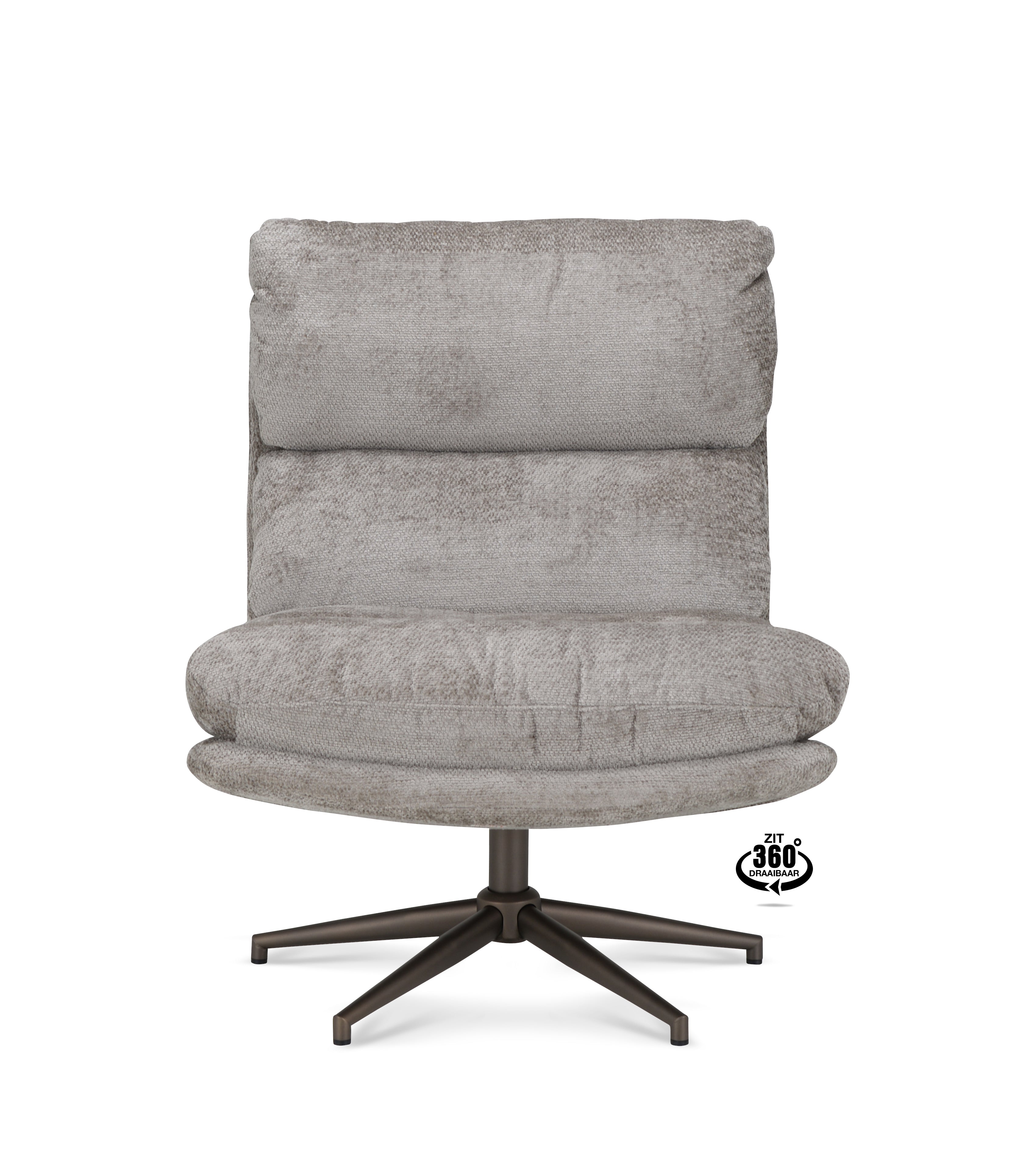 Fauteuil Lodge Stof Movie Natural Leg Bronze 360°