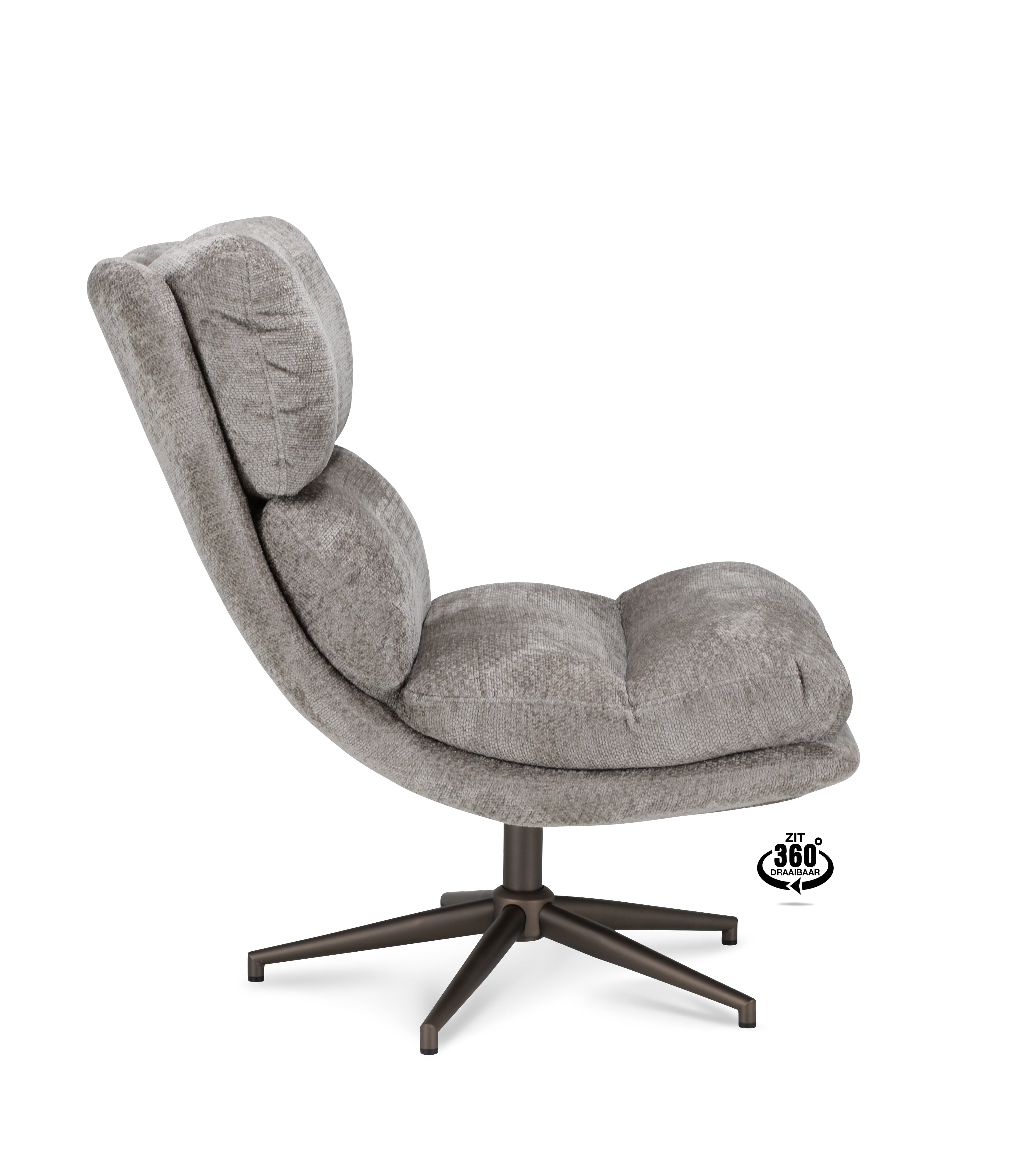 Fauteuil Lodge Stof Movie Clay Leg Bronze 360°
