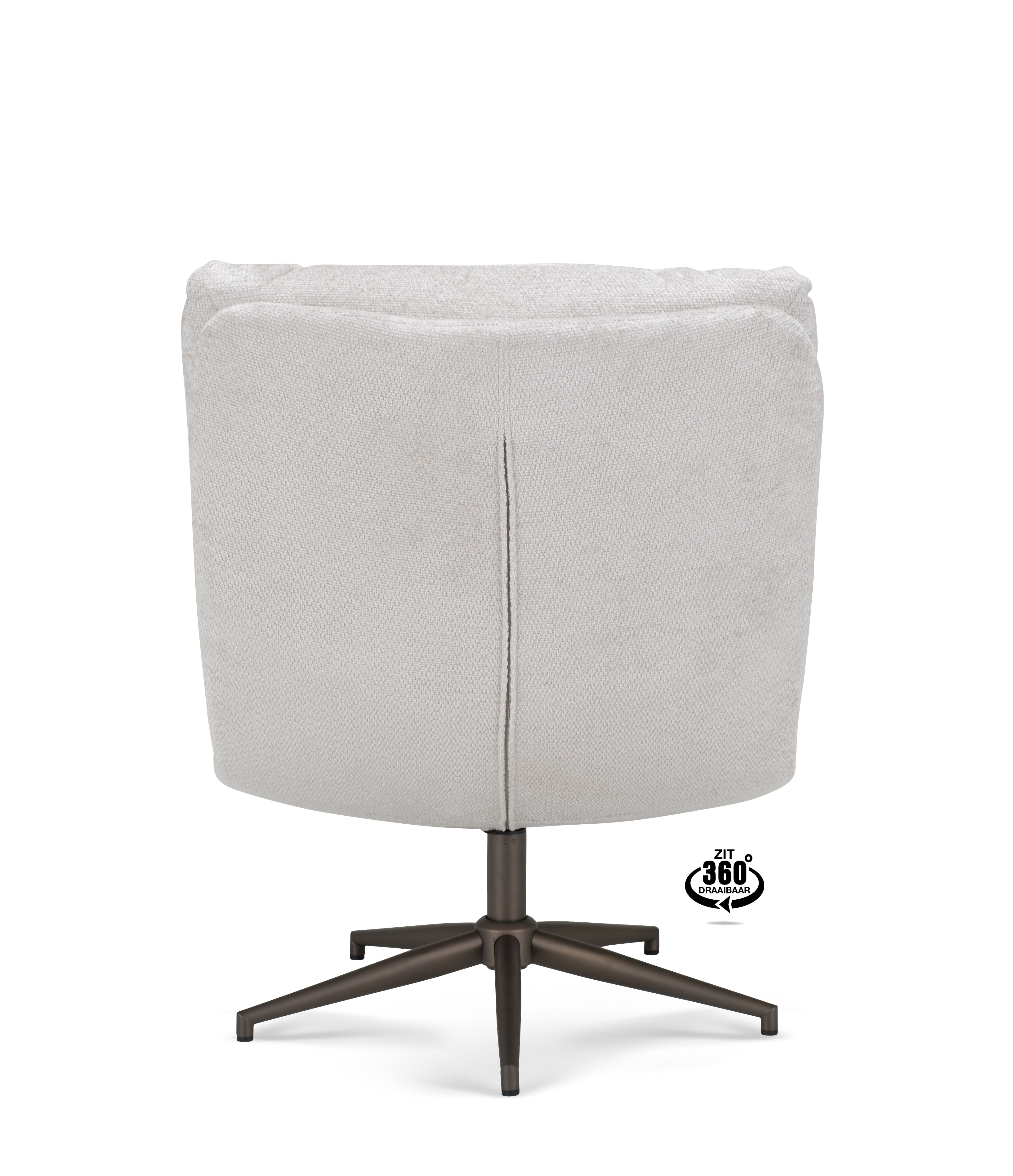 Fauteuil Lodge Stof Movie Taupe Leg Bronze 360°