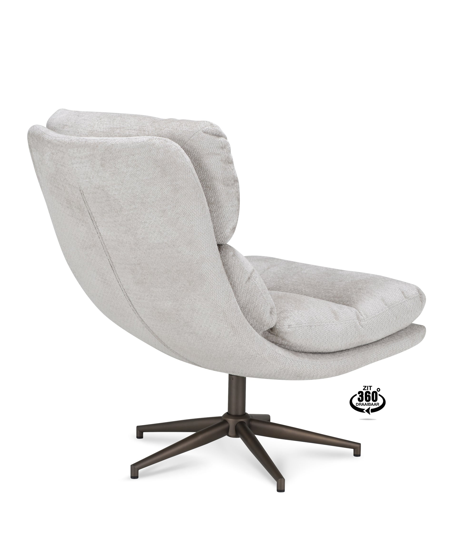 Fauteuil Lodge Stof Movie Natural Leg Bronze 360°