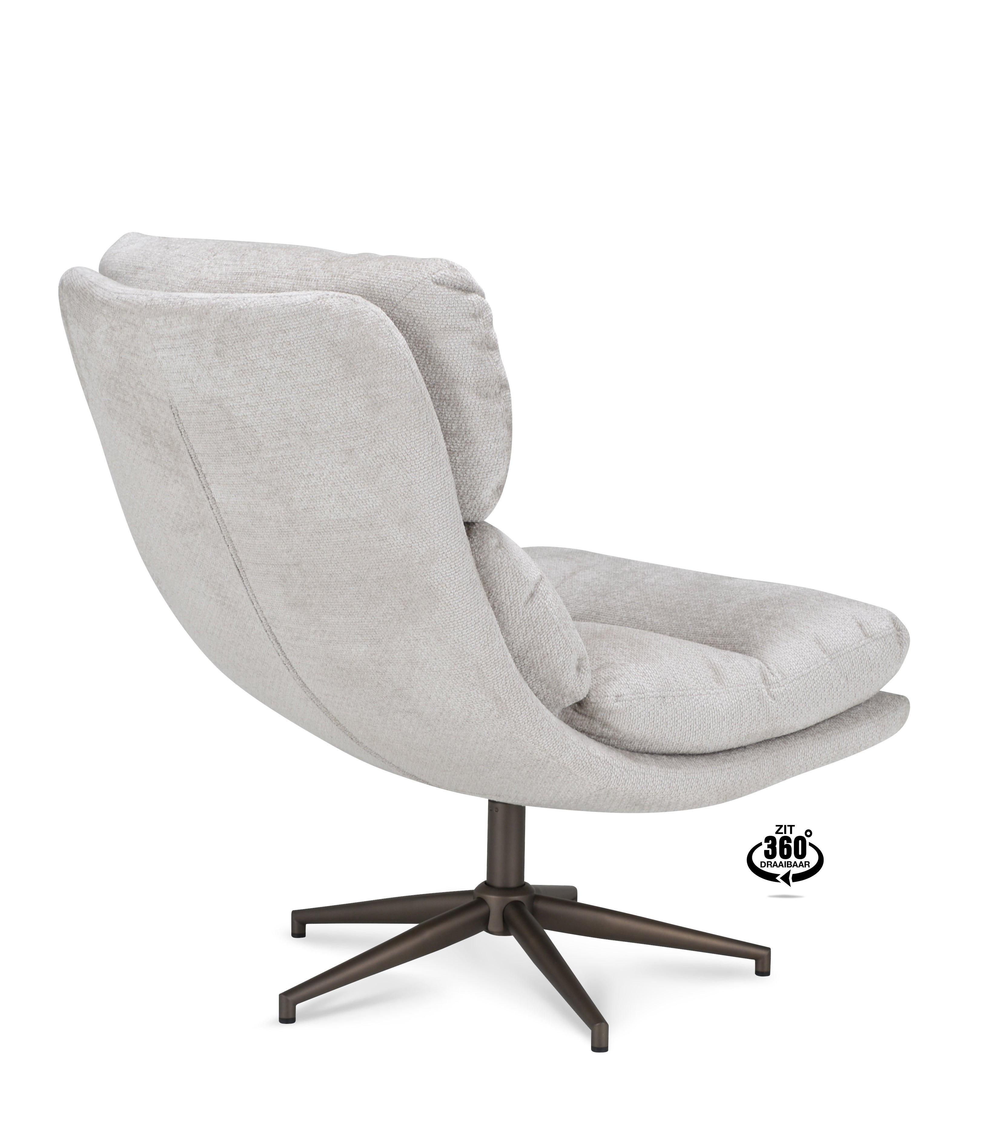 Fauteuil Lodge Stof Movie Natural Leg Bronze 360°