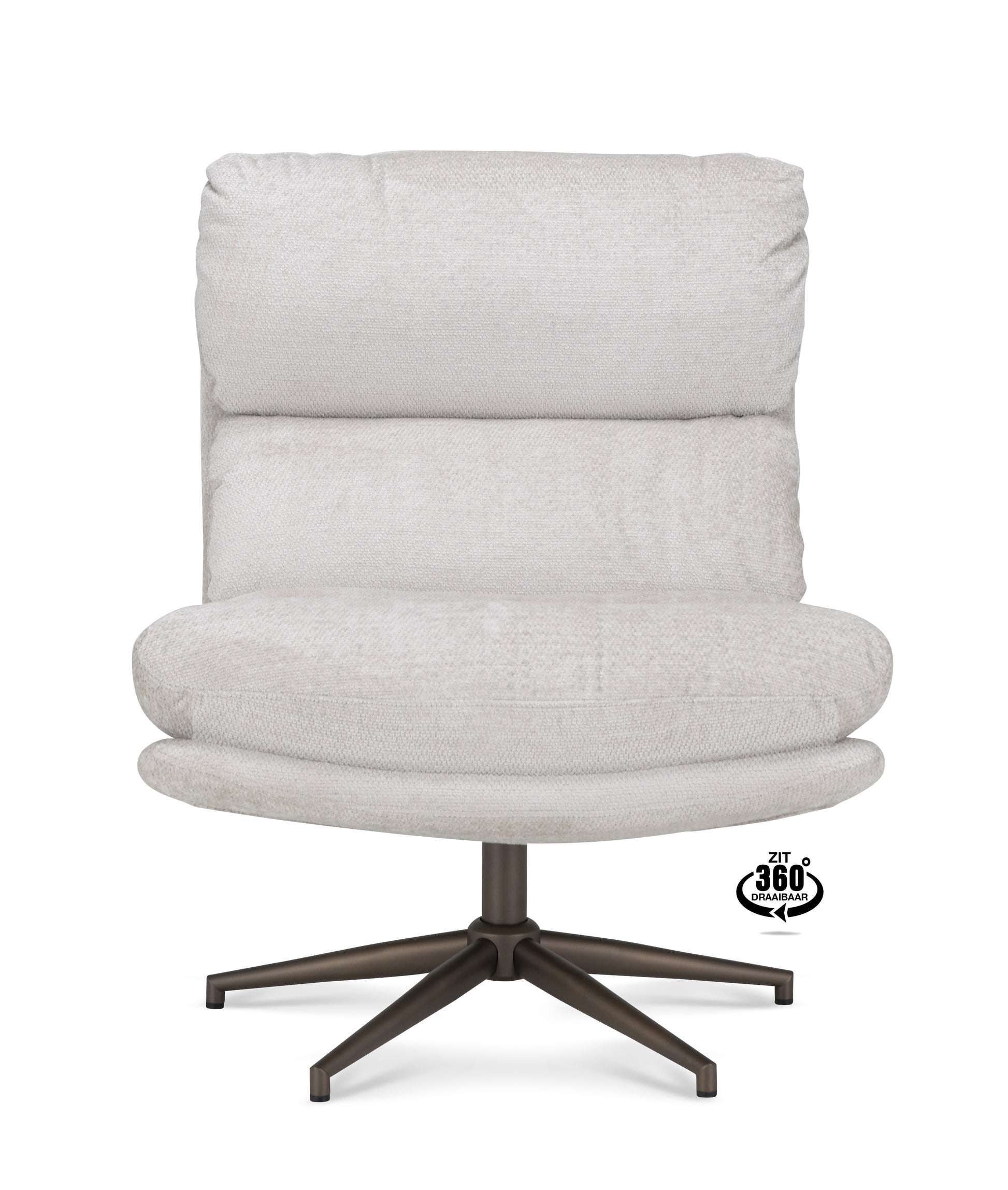 Fauteuil Lodge Stof Movie Taupe Leg Bronze 360°