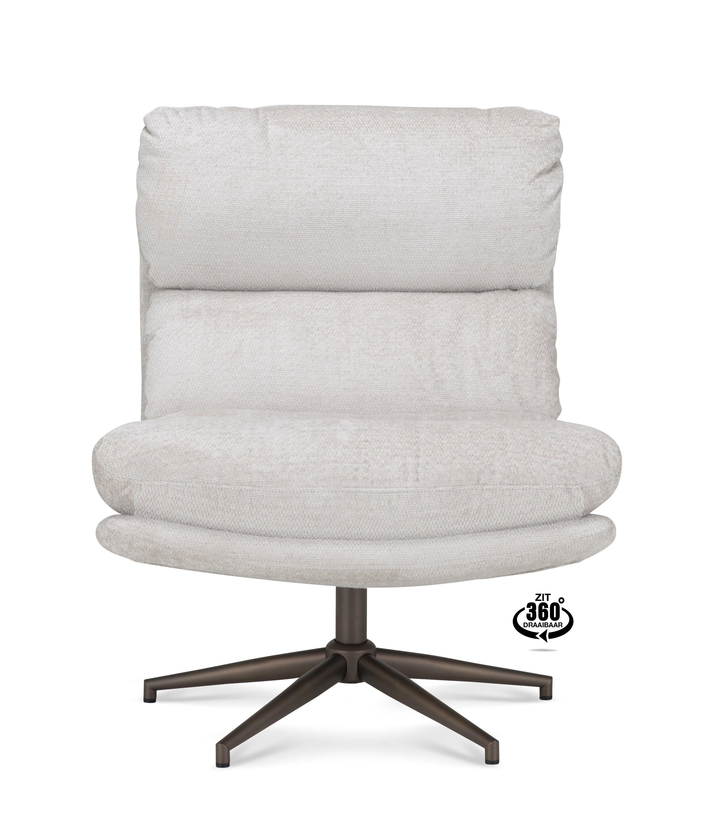 Fauteuil Lodge Stof Movie Taupe Leg Bronze 360°