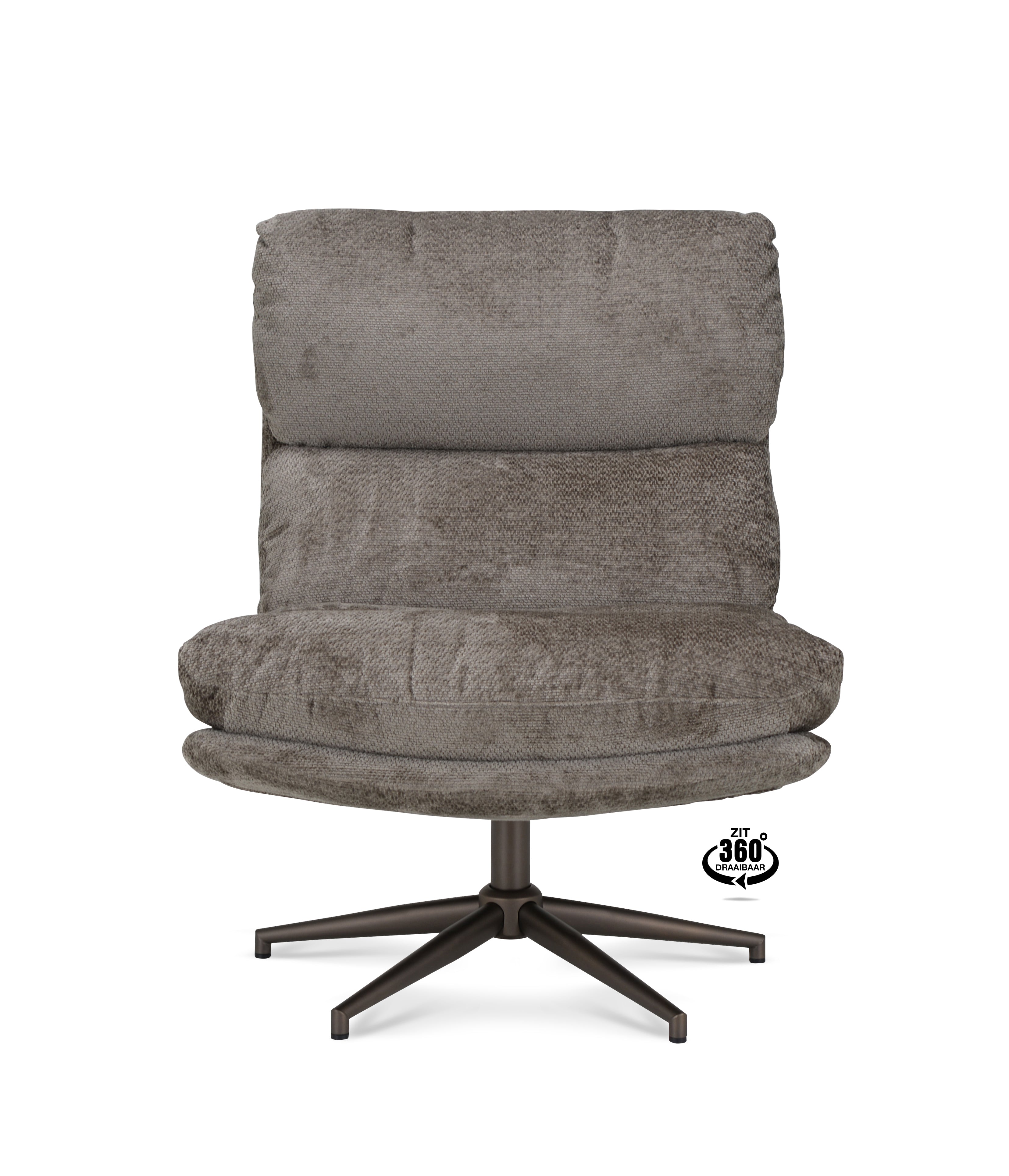 Fauteuil Lodge Stof Movie Taupe Leg Bronze 360°