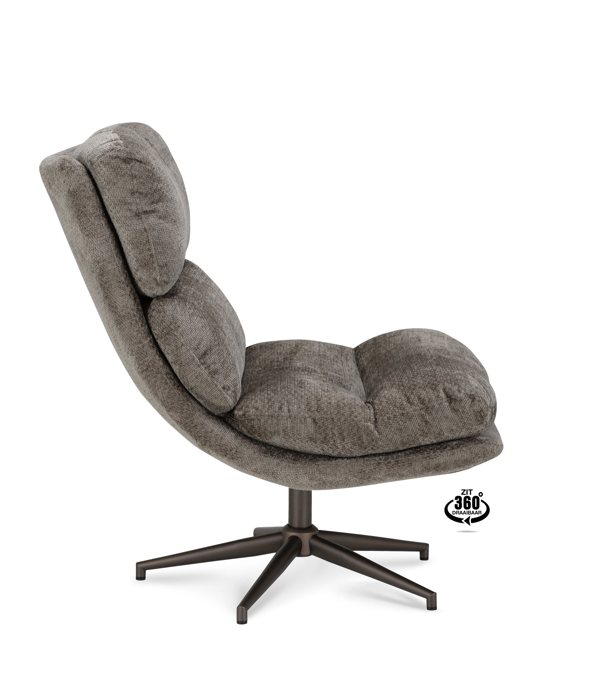 Fauteuil Lodge Stof Movie Natural Leg Bronze 360°