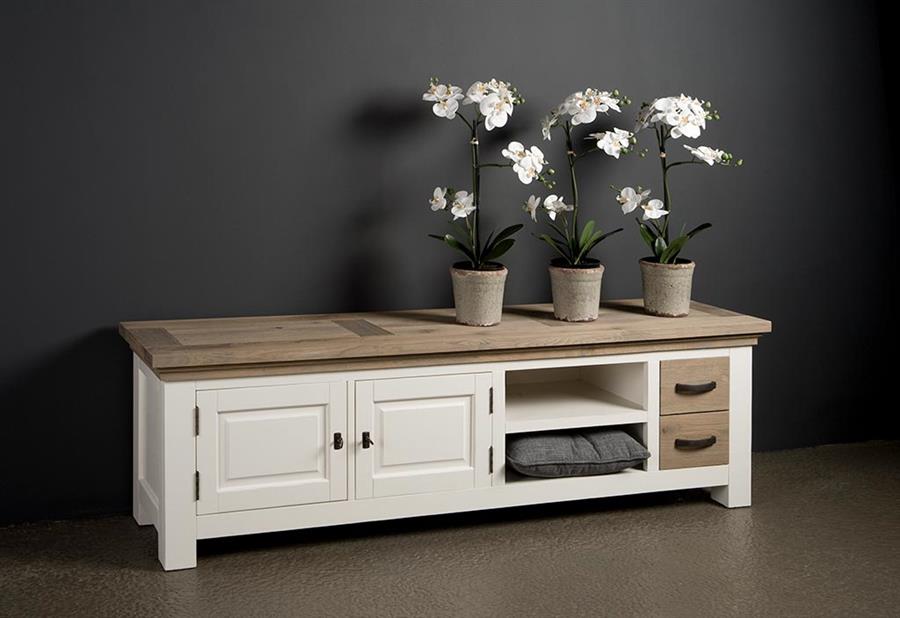 TV-Meubel – Parma – Wit – 190 x 55 cm – Tower Living
