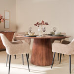 Mokka ronde eettafel lichtbruin - Ø150 cm