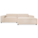 Hoekbank Lara - beige stof, rechts
