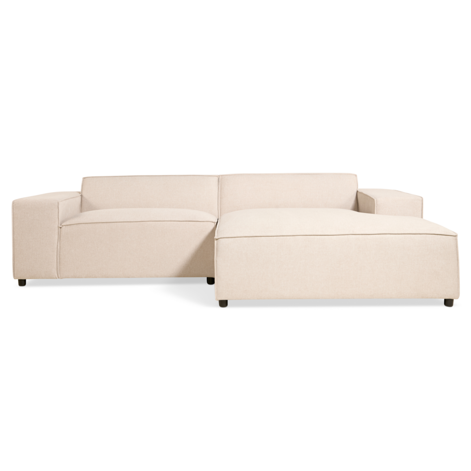 Hoekbank Lara - beige stof, rechts