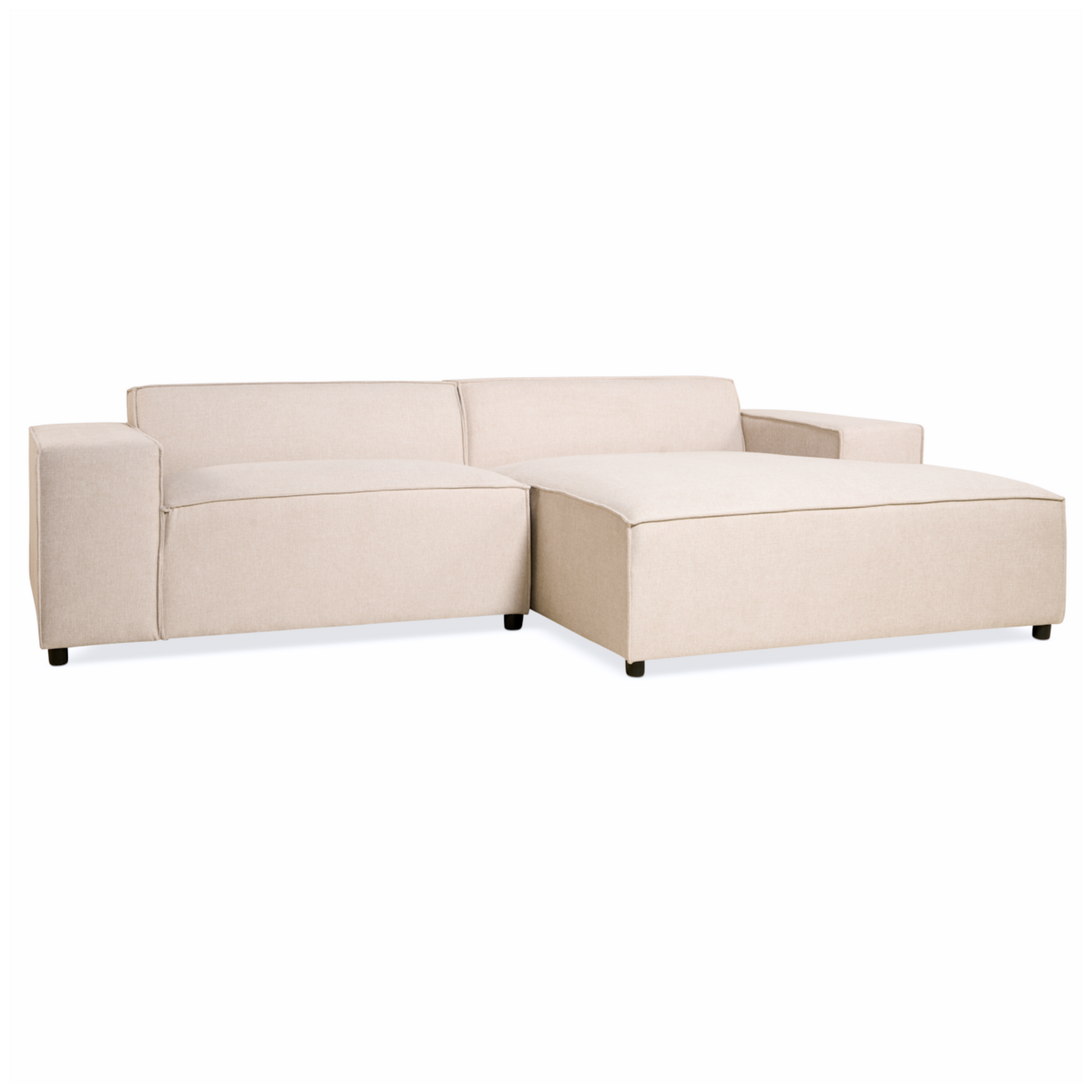 Hoekbank Lara - beige stof, rechts