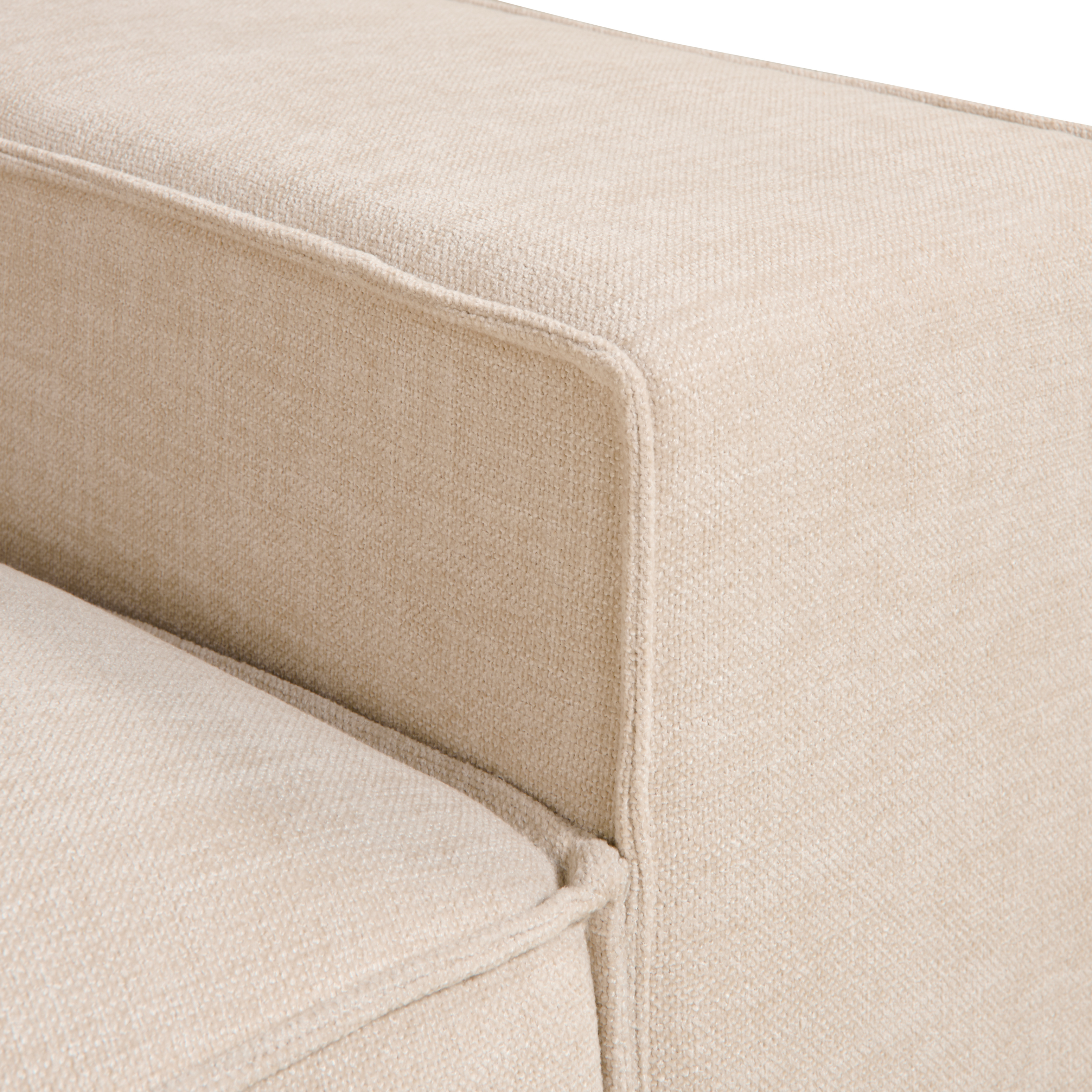 Hoekbank Lara - beige stof, rechts