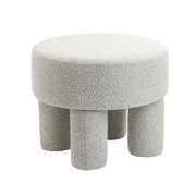 Poef Demi - Bouclé Naturel - poef in bouclé, vooraanzicht