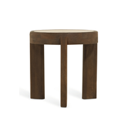Bijzettafel Bora - Ø 50 cm Bruin - bijzettafel van mangohout, vooraanzicht