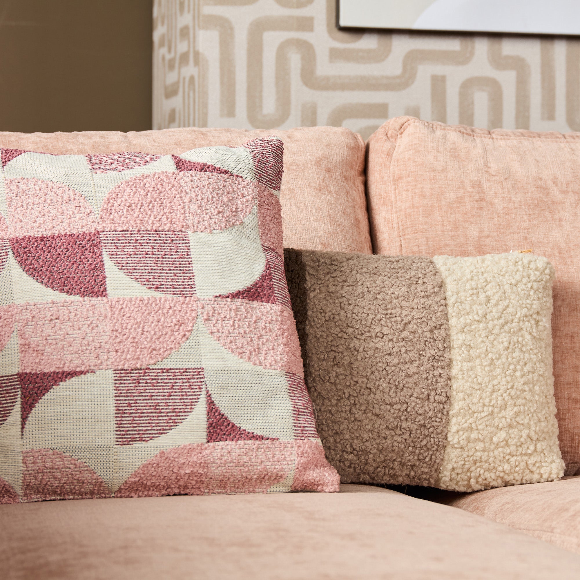 MySofa Alma hoekbank roze zijaanzicht