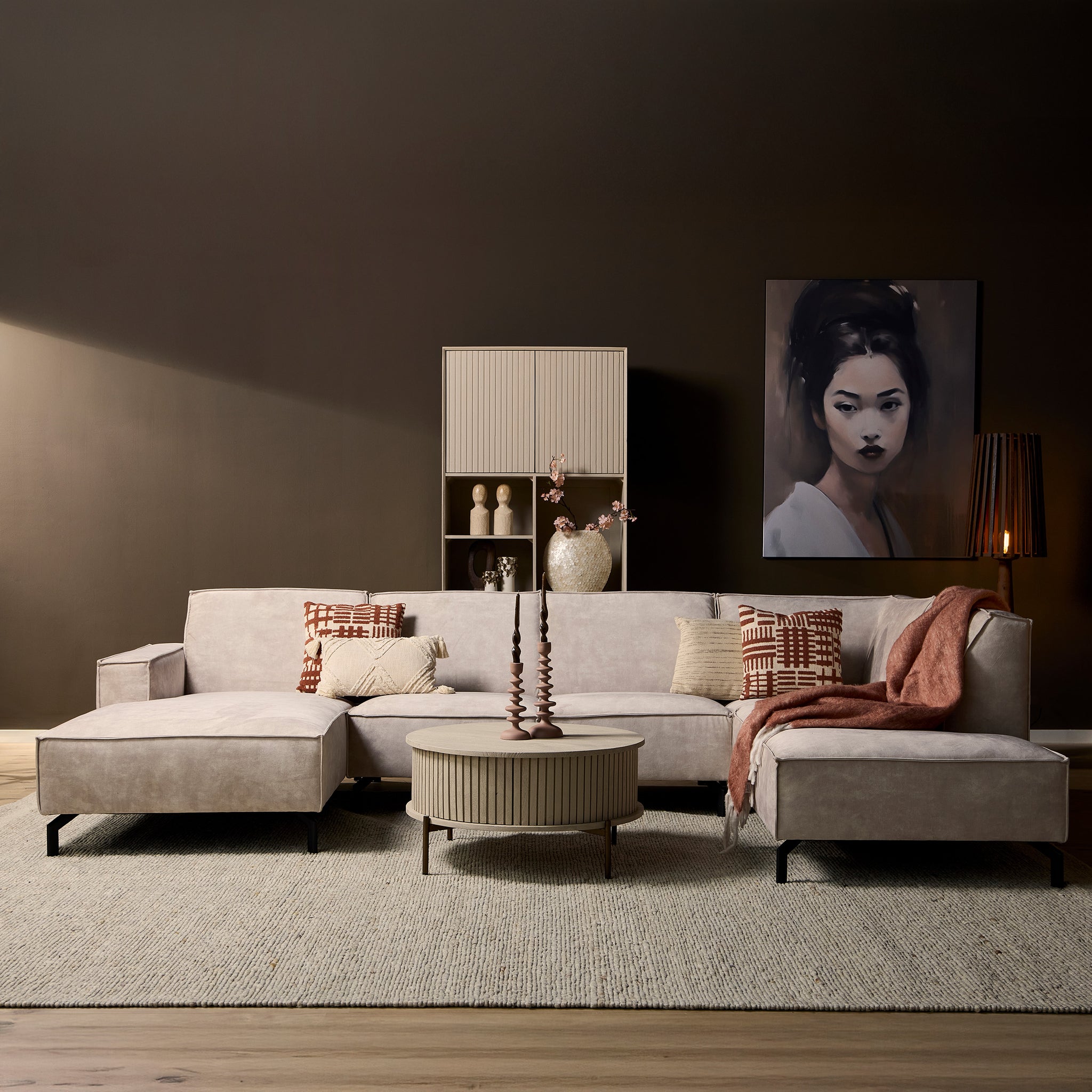 MySofa Floris U-Bank Velvet Beige��