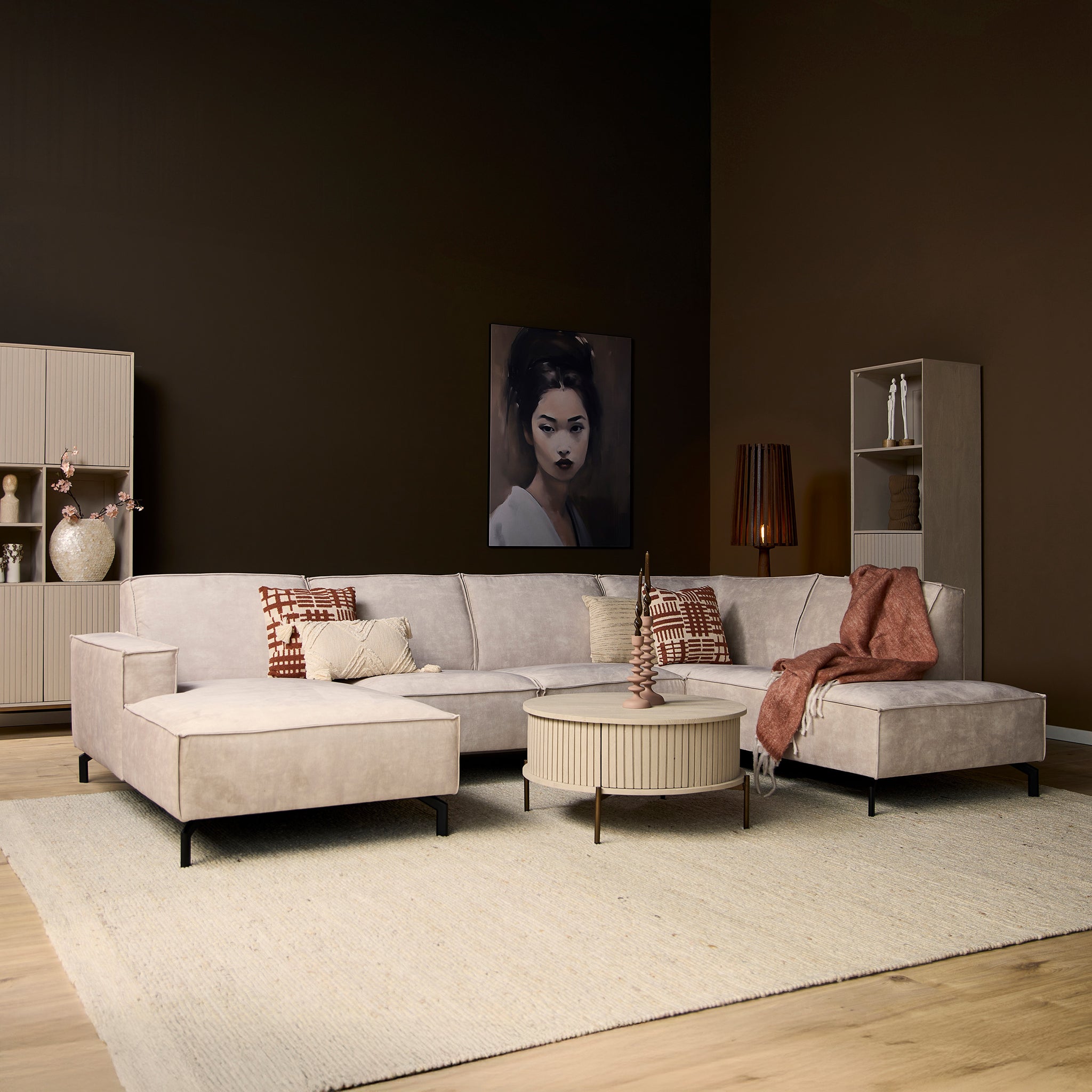MySofa Floris U-Bank Velvet Beige��