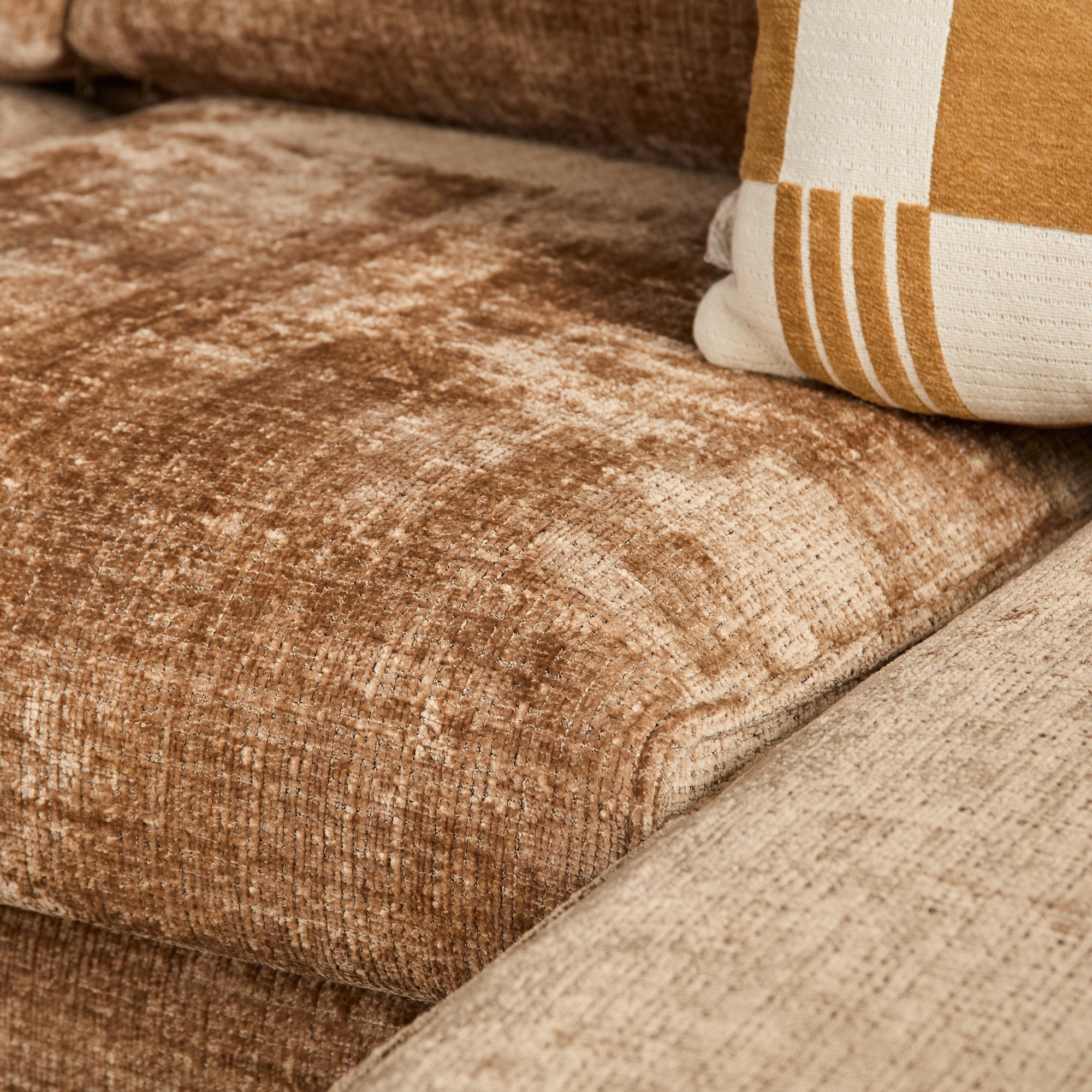MySofa Teddy hoekbank cinnamon zijaanzicht