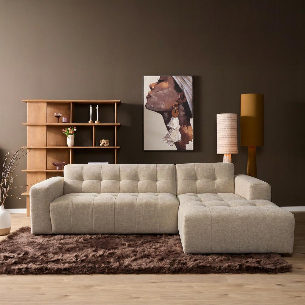 MySofa Ruby hoekbank beige sfeerbeeld woonkamer