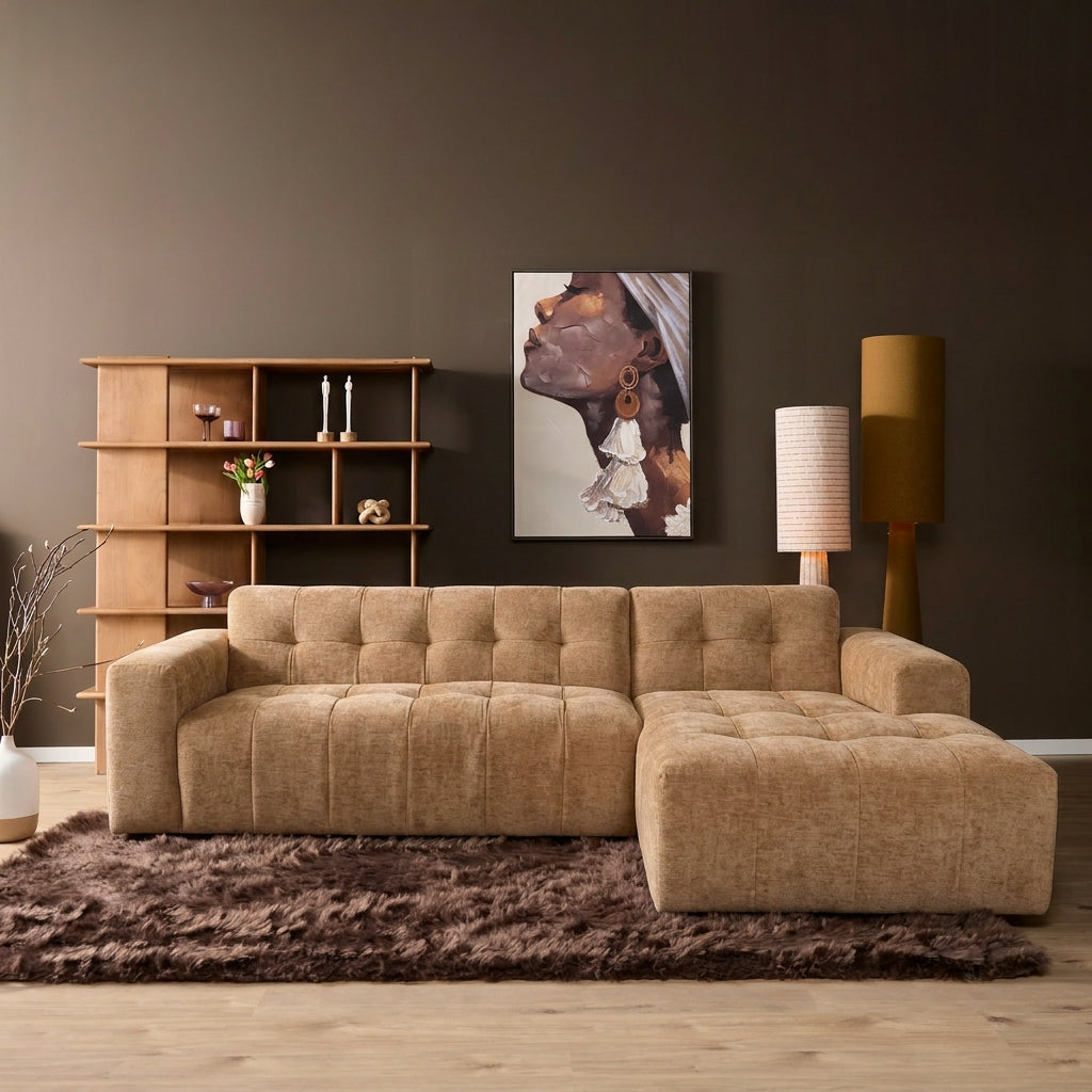 MySofa Ruby hoekbank camel sfeerbeeld woonkamer