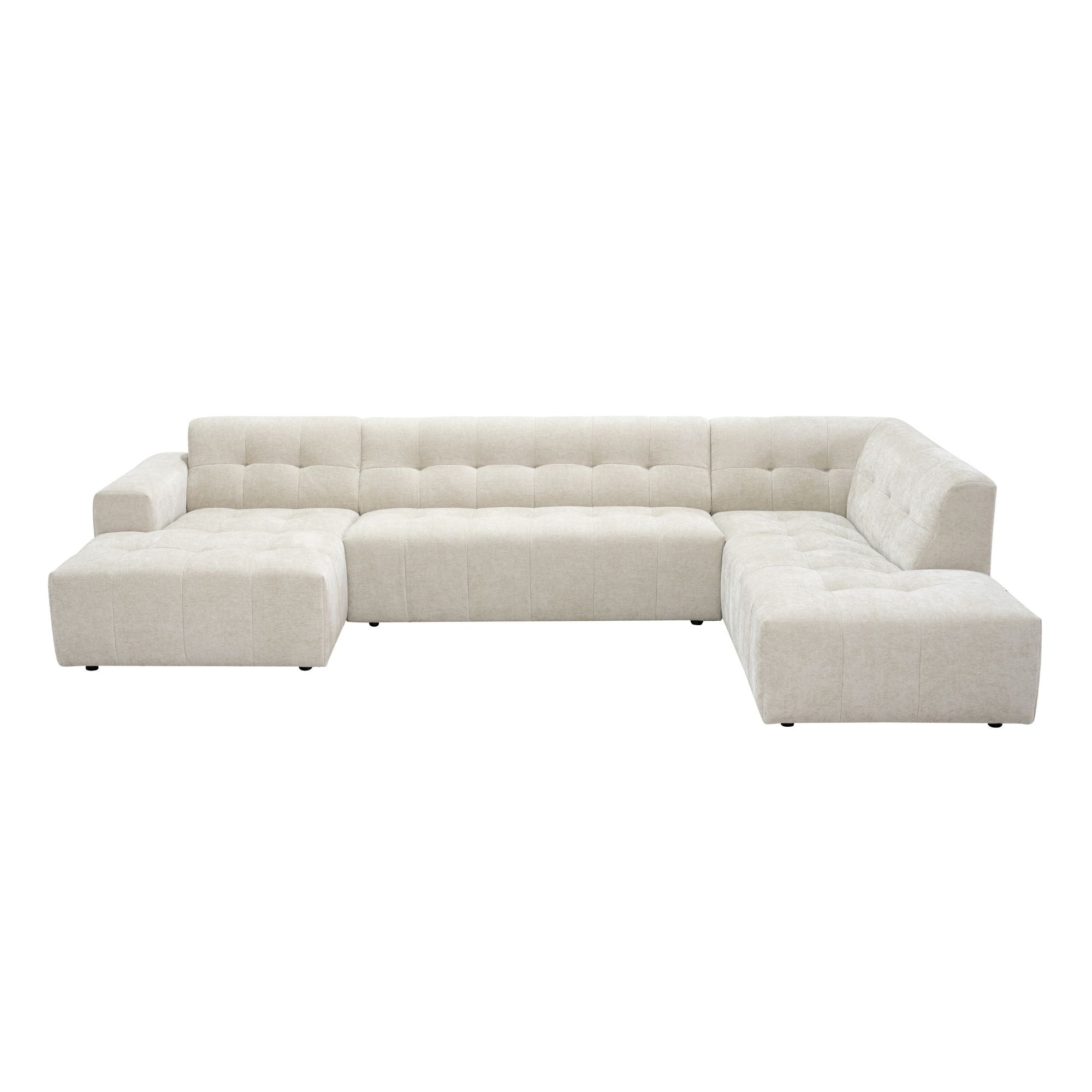 MySofa Ruby U-bank Beige Lounge L + 2,5 + Ottomane R