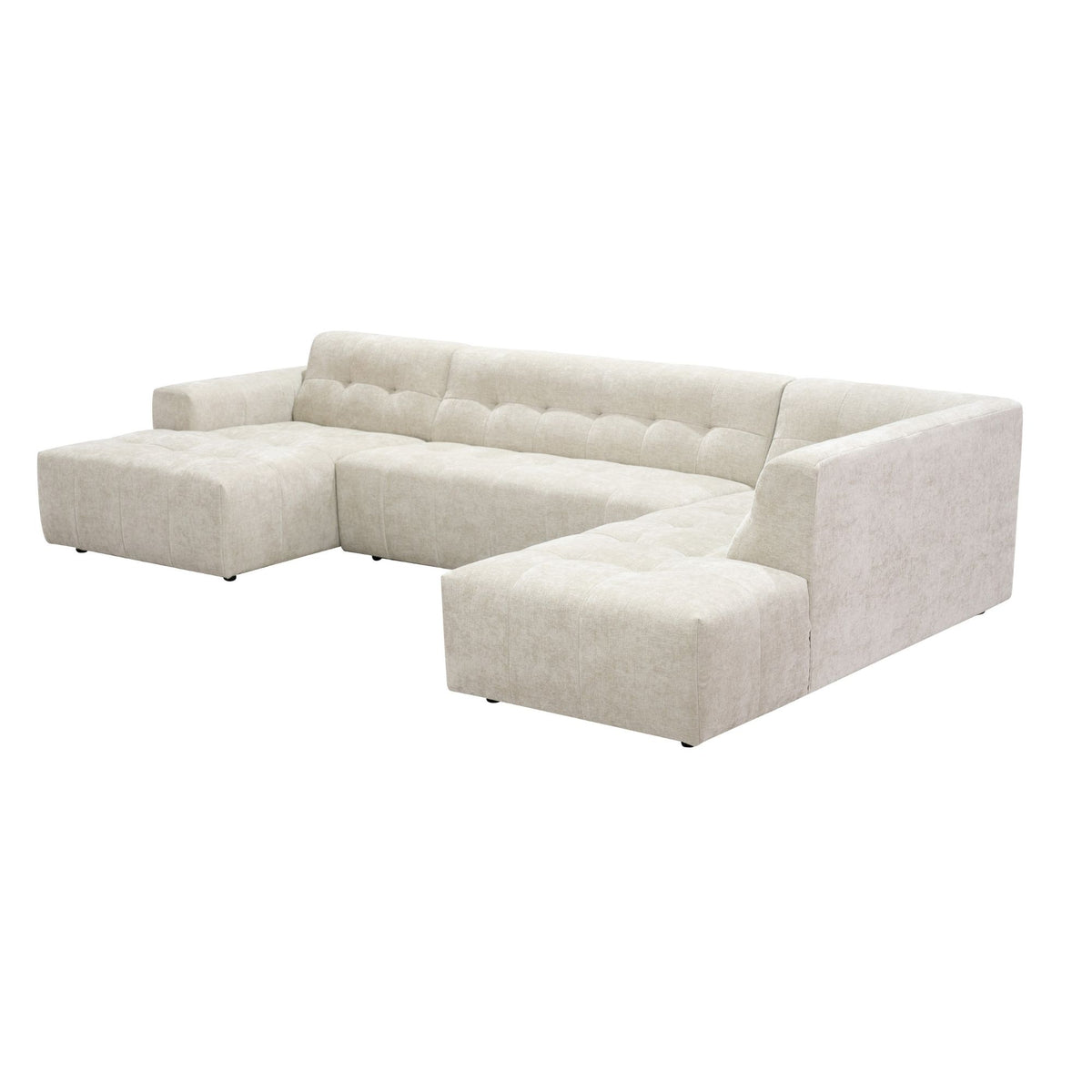 MySofa Ruby U-bank Beige Lounge L + 2,5 + Ottomane R