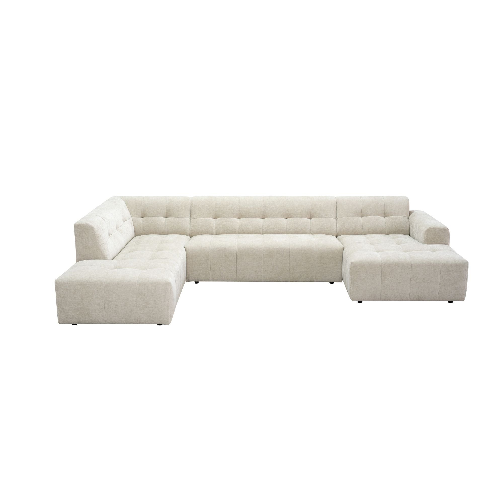MySofa Ruby U-bank Beige Ottomane L + 2,5 + Lounge R