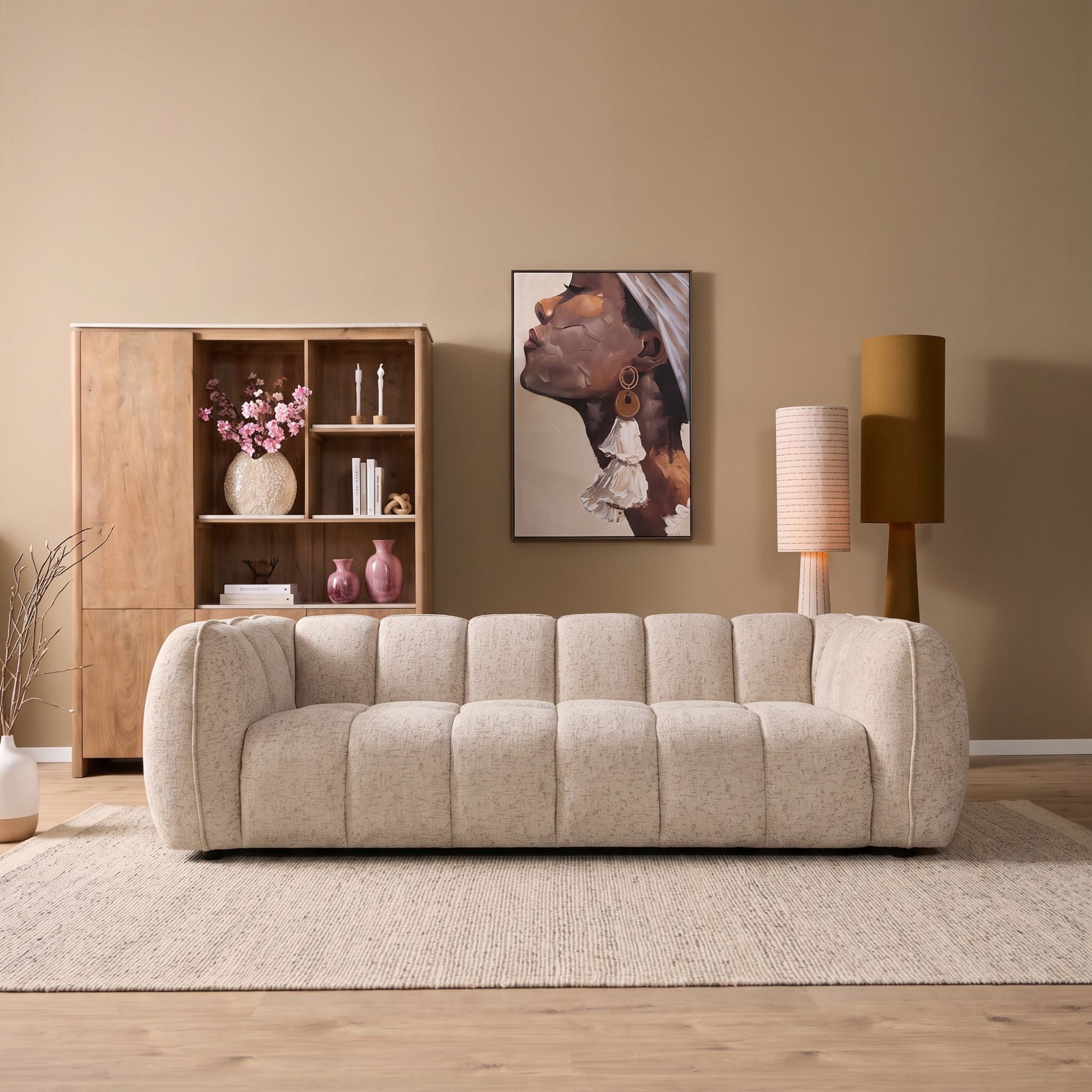 MySofa Morris 3-zitsbank Beige 211 cm - detailfoto 1