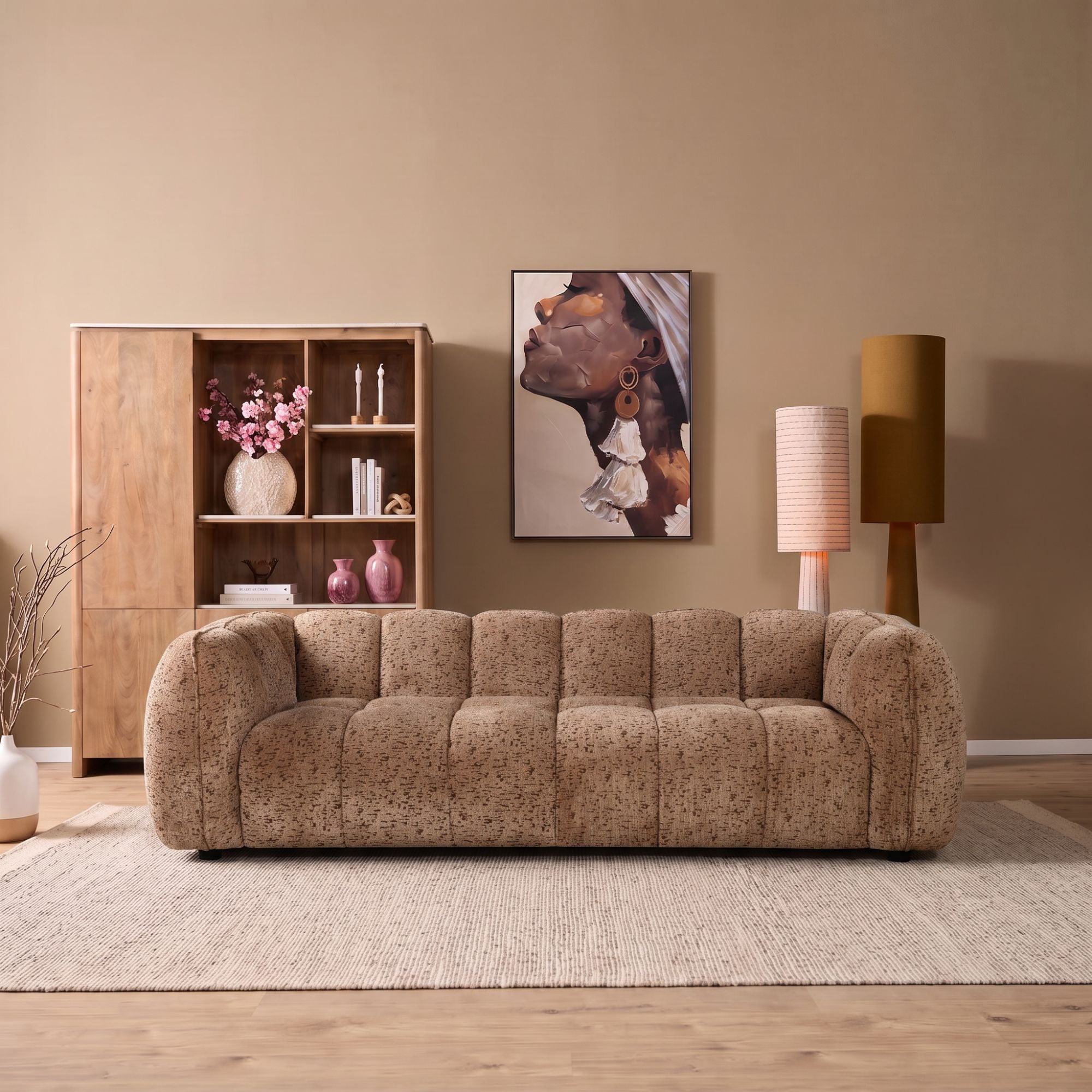 MySofa Morris 3-zitsbank Taupe 211 cm - detailfoto 1