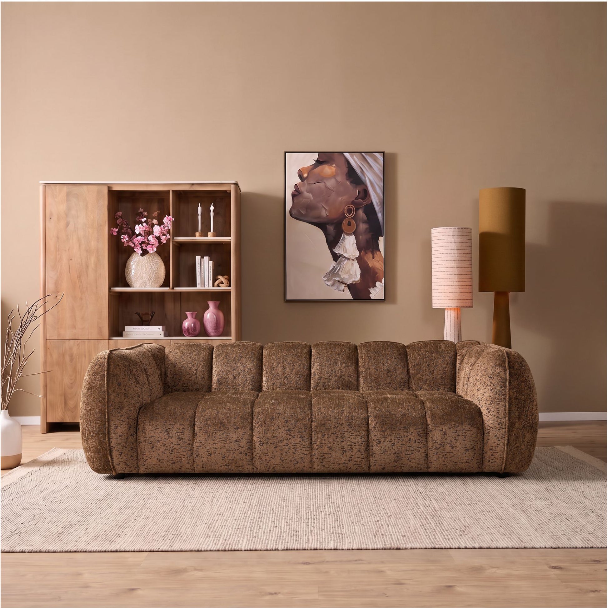 MySofa Morris 3-zitsbank Bruin 211 cm - detailfoto 1
