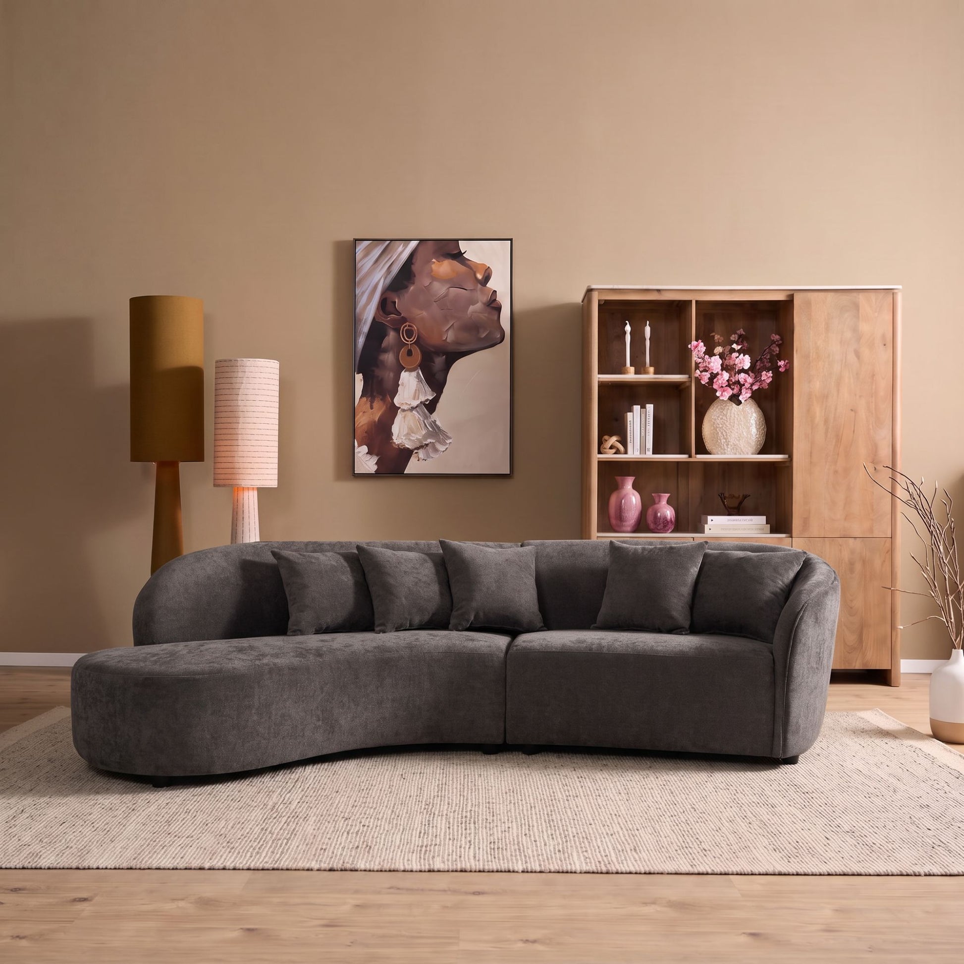 MySofa Novi Hoekbank Grijs Lounge Links + 3-zits 282 cm