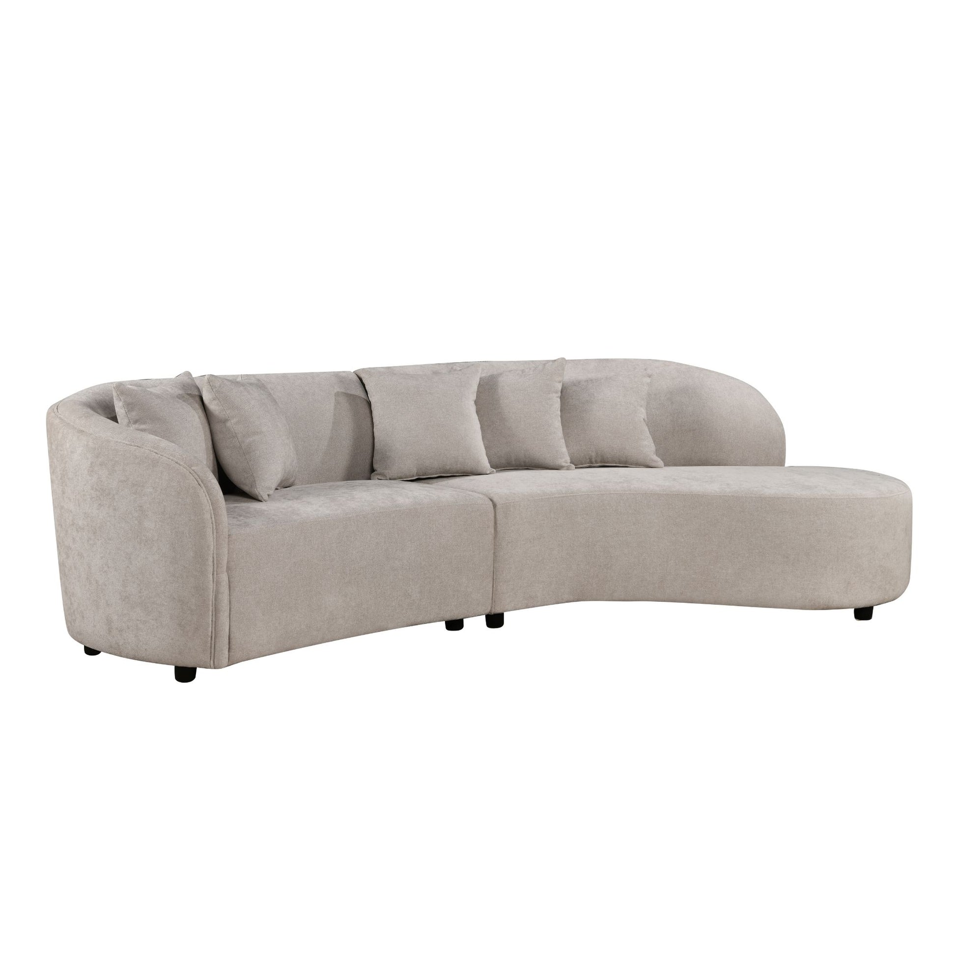MySofa Novi Hoekbank Licht Grijs 3-zits + Lounge Rechts 282 cm - detailfoto 1