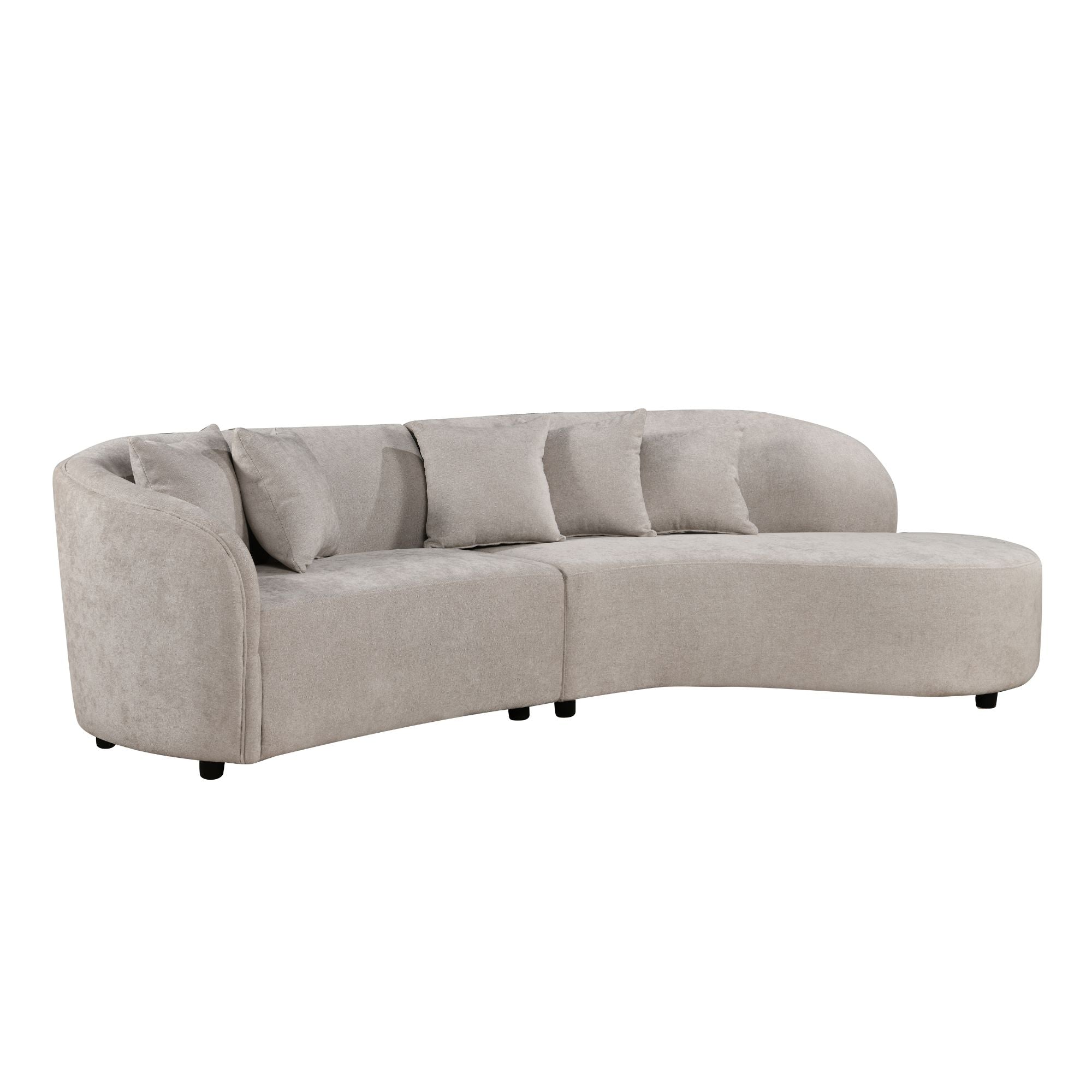 MySofa Novi Hoekbank Licht Grijs 3-zits + Lounge Rechts 282 cm - detailfoto 1