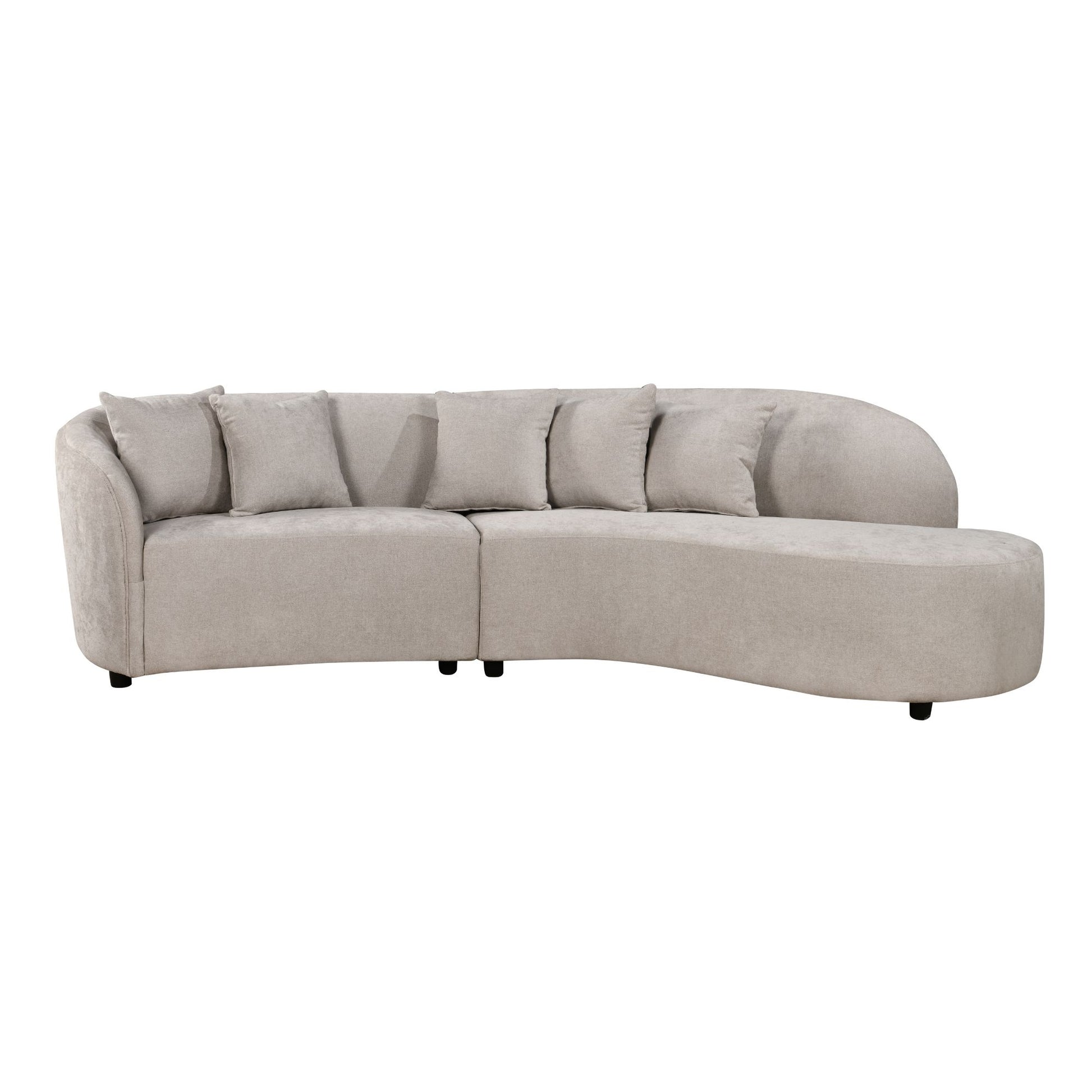 MySofa Novi Hoekbank Licht Grijs 3-zits + Lounge Rechts 282 cm - detailfoto 3