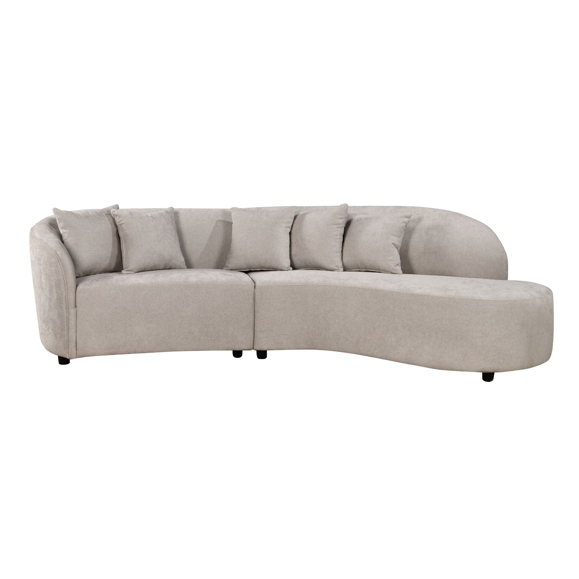MySofa Novi Hoekbank Licht Grijs 3-zits + Lounge Rechts 282 cm - detailfoto 3
