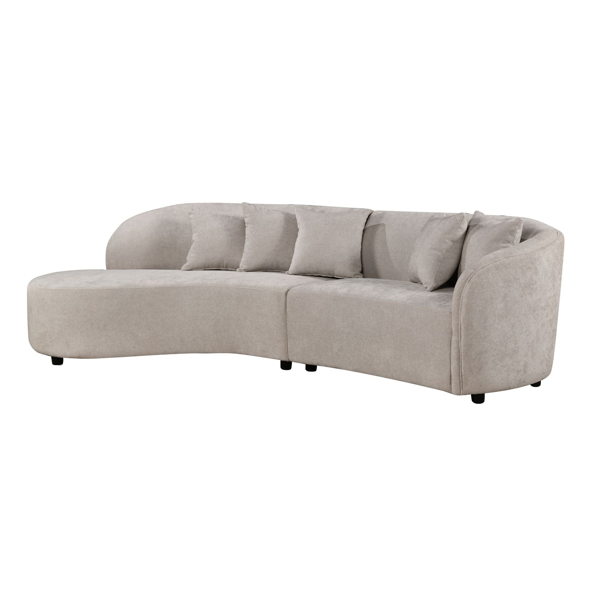 MySofa Novi Hoekbank Licht Grijs Lounge Links + 3-zits 282 cm - detailfoto 2