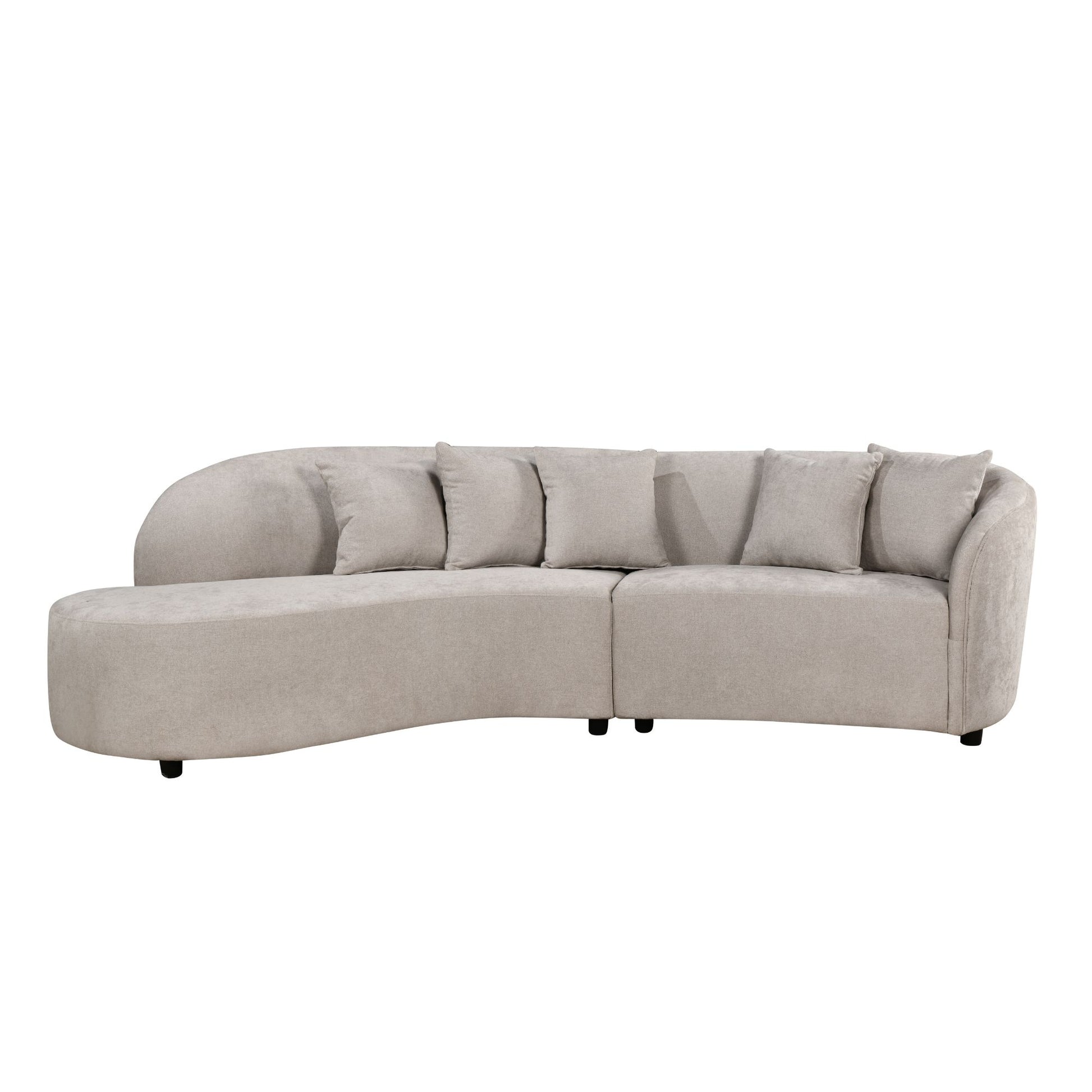 MySofa Novi Hoekbank Licht Grijs Lounge Links + 3-zits 282 cm - detailfoto 3