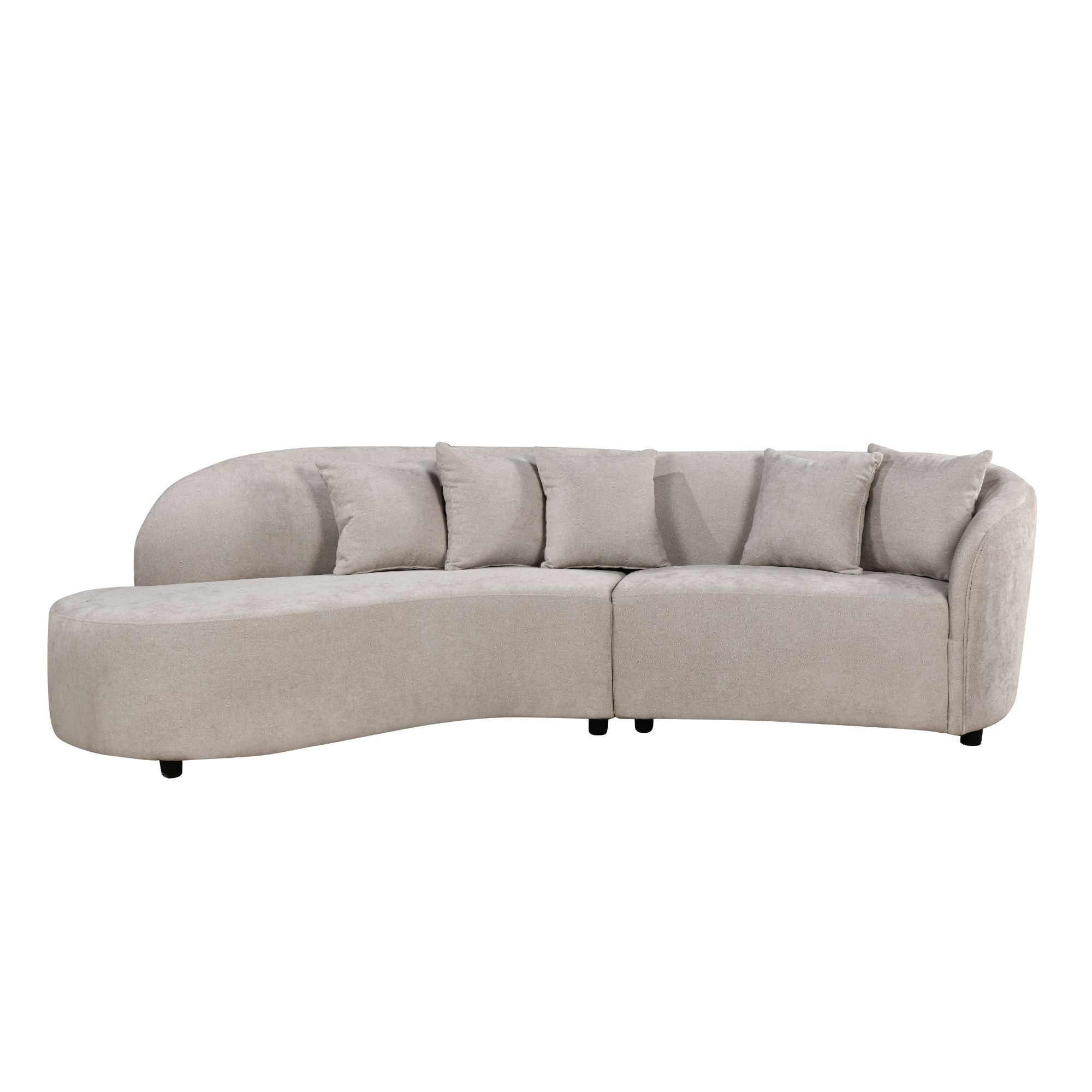 MySofa Novi Hoekbank Licht Grijs Lounge Links + 3-zits 282 cm - detailfoto 3