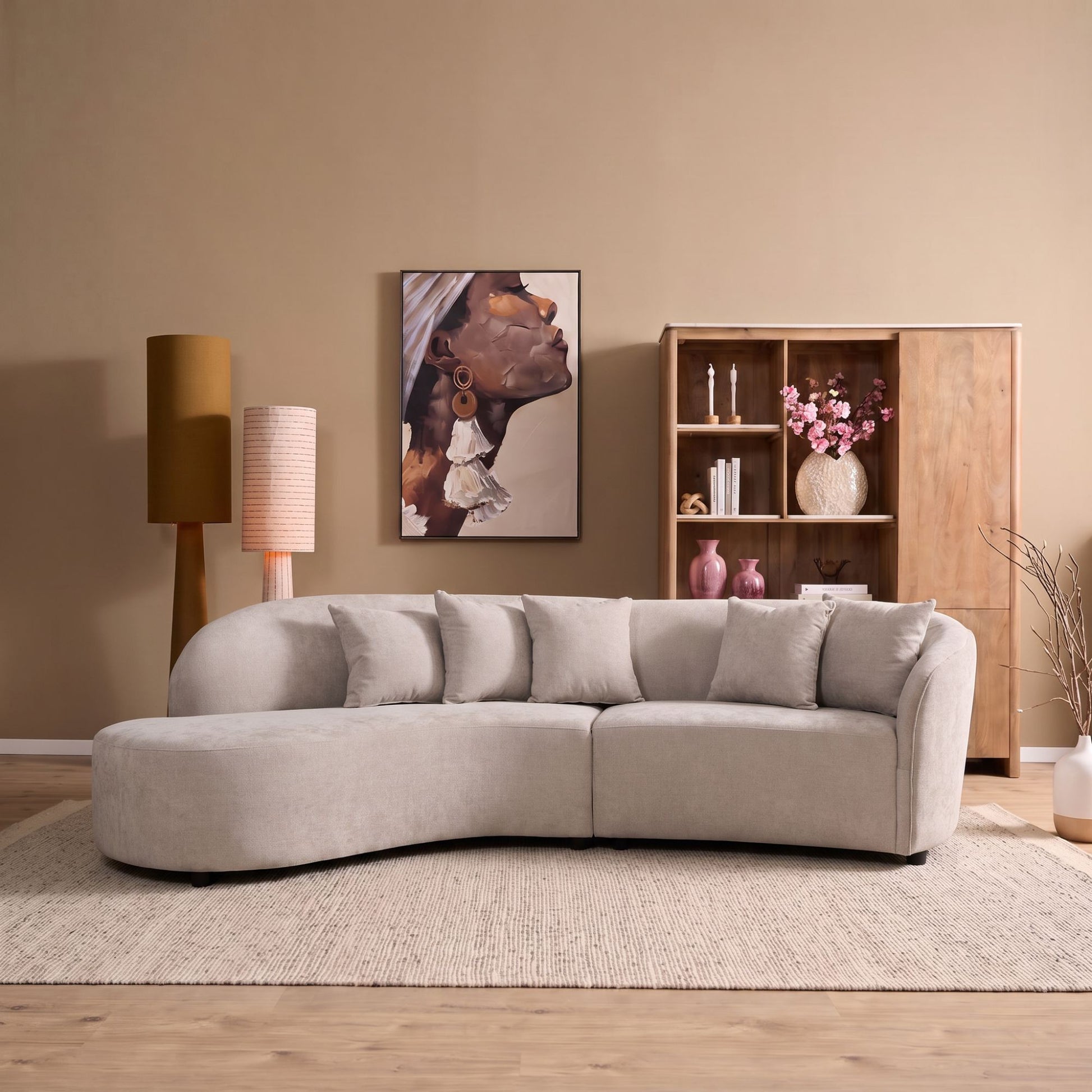 MySofa Novi Hoekbank Licht Grijs Lounge Links + 3-zits 282 cm