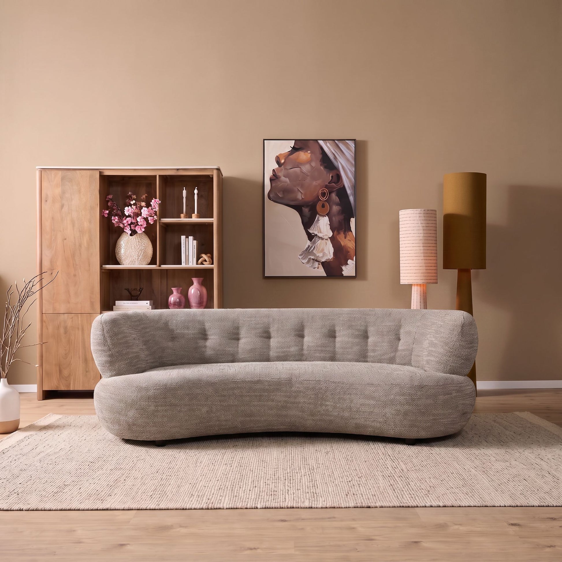 MySofa Amy 3-zitsbank Bruin 210 cm