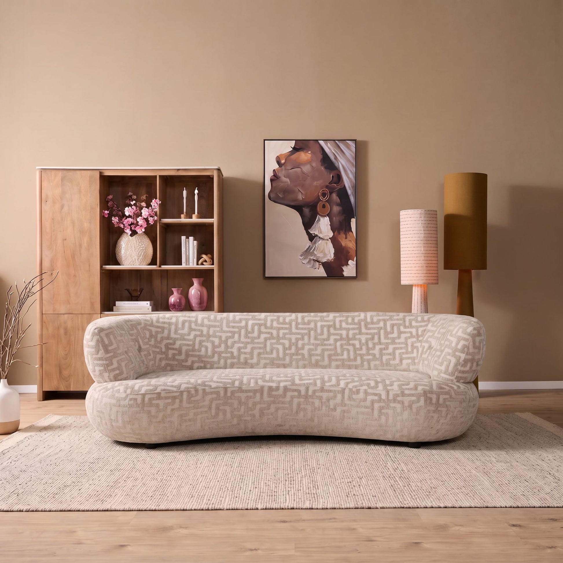 MySofa Amy 3-zitsbank Beige 210 cm