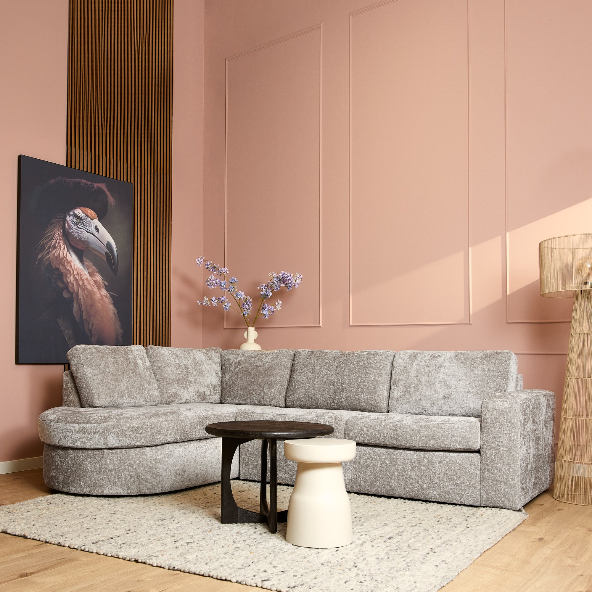 MySofa Alma Hoekbank Greige Divan Links + 2,5 zits