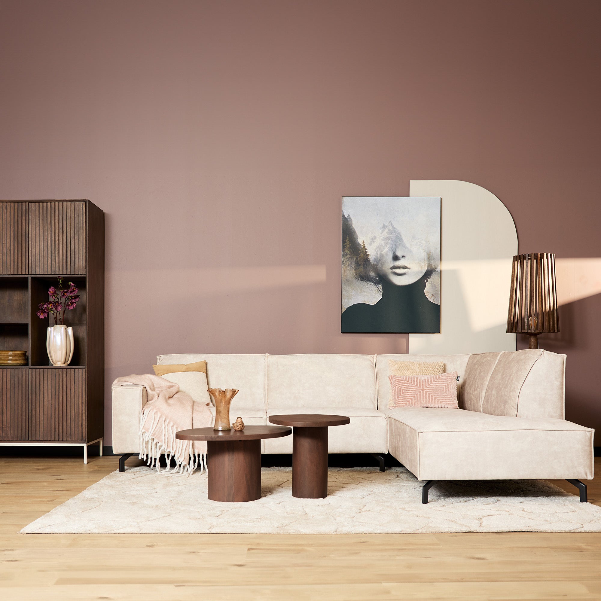 MySofa Floris| 2,5 zits + Divan Rechts | Beige |  Velvet