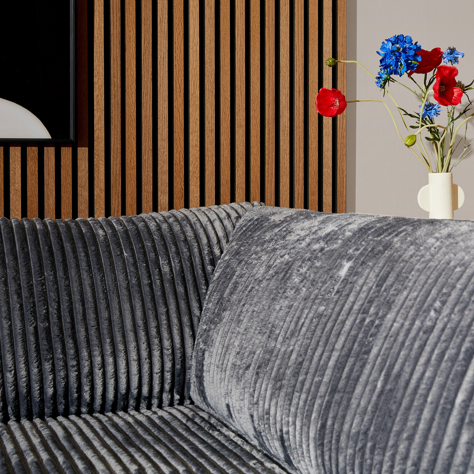 MySofa Teddy Hoekbank Antraciet Divan Links+2,5 zits