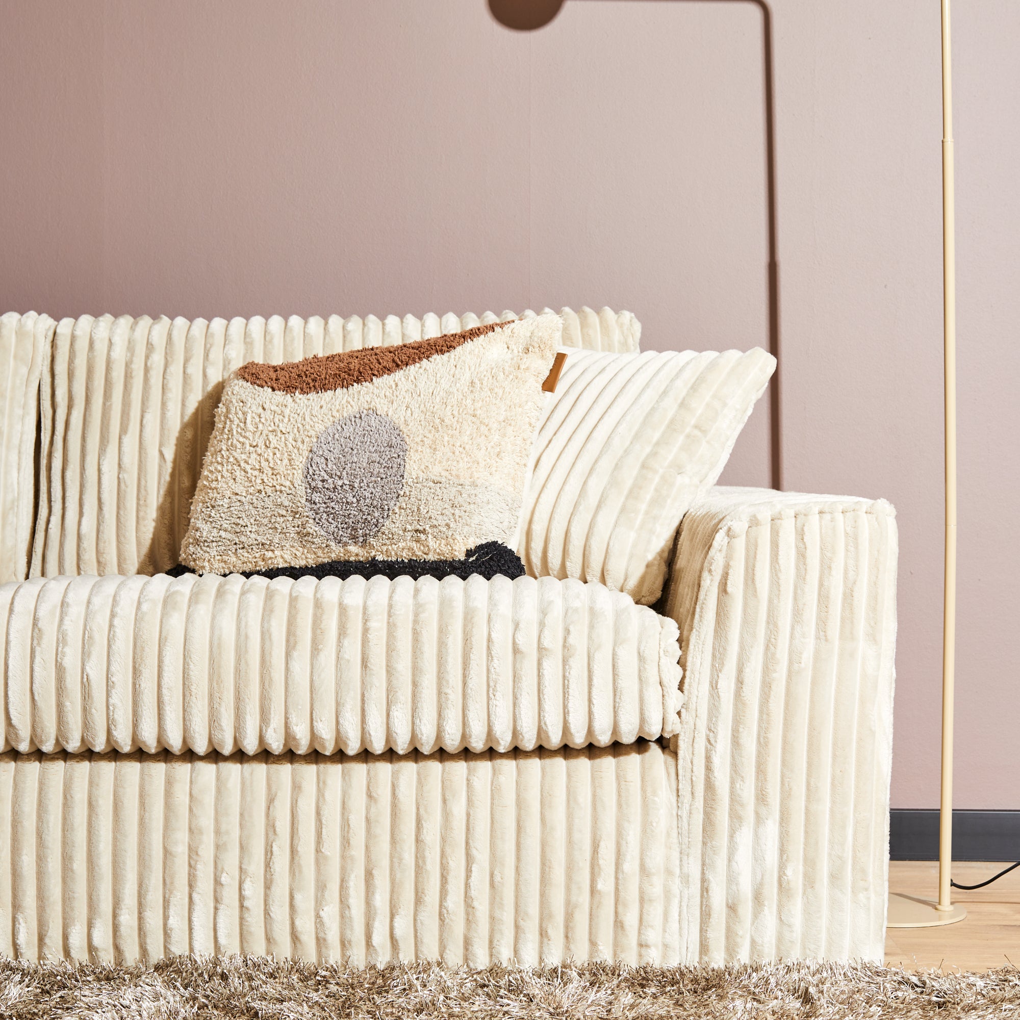 MySofa Teddy Hoekbank Beige 2,5 zits+Divan Rechts