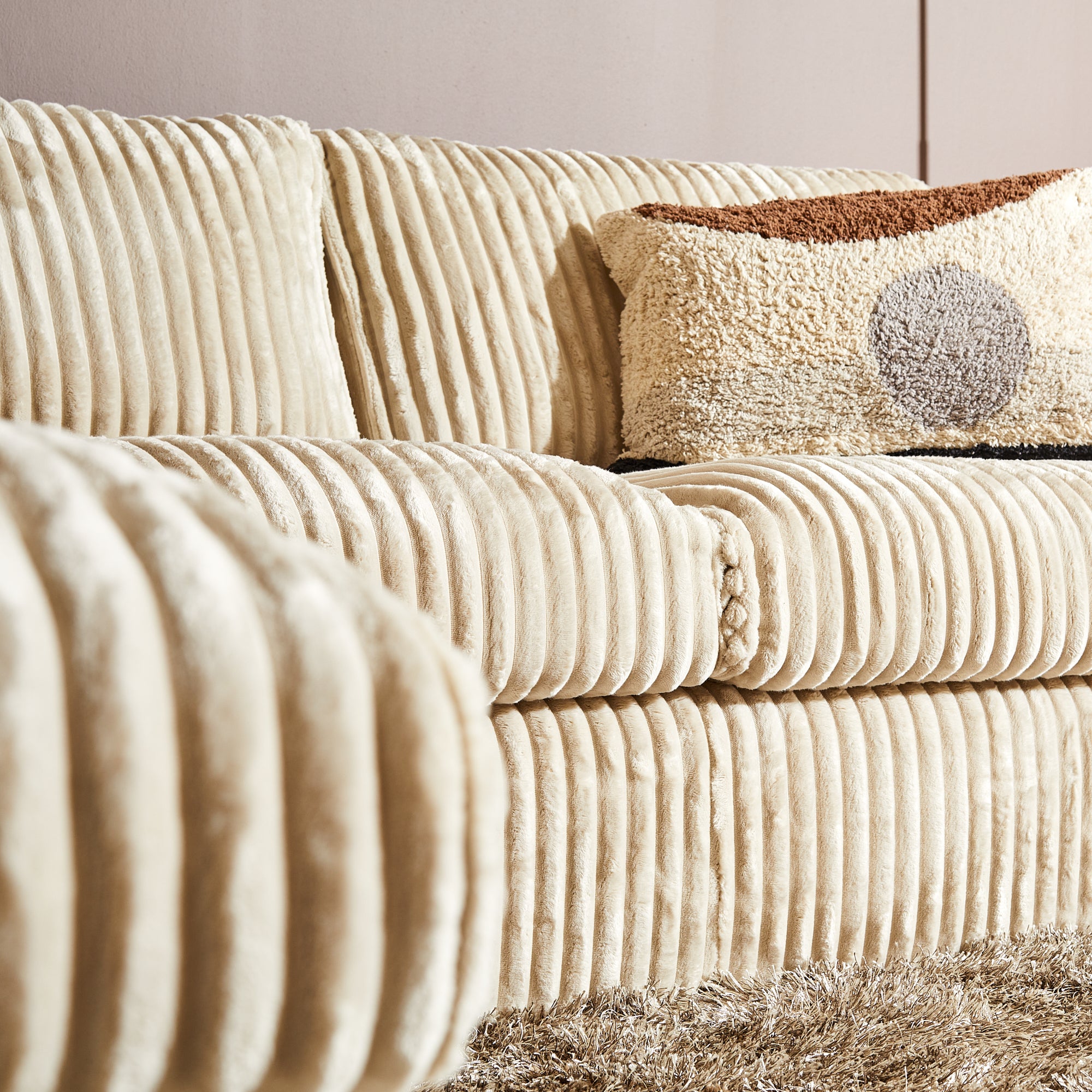 MySofa Teddy Hoekbank Beige Divan Links+2,5 zits