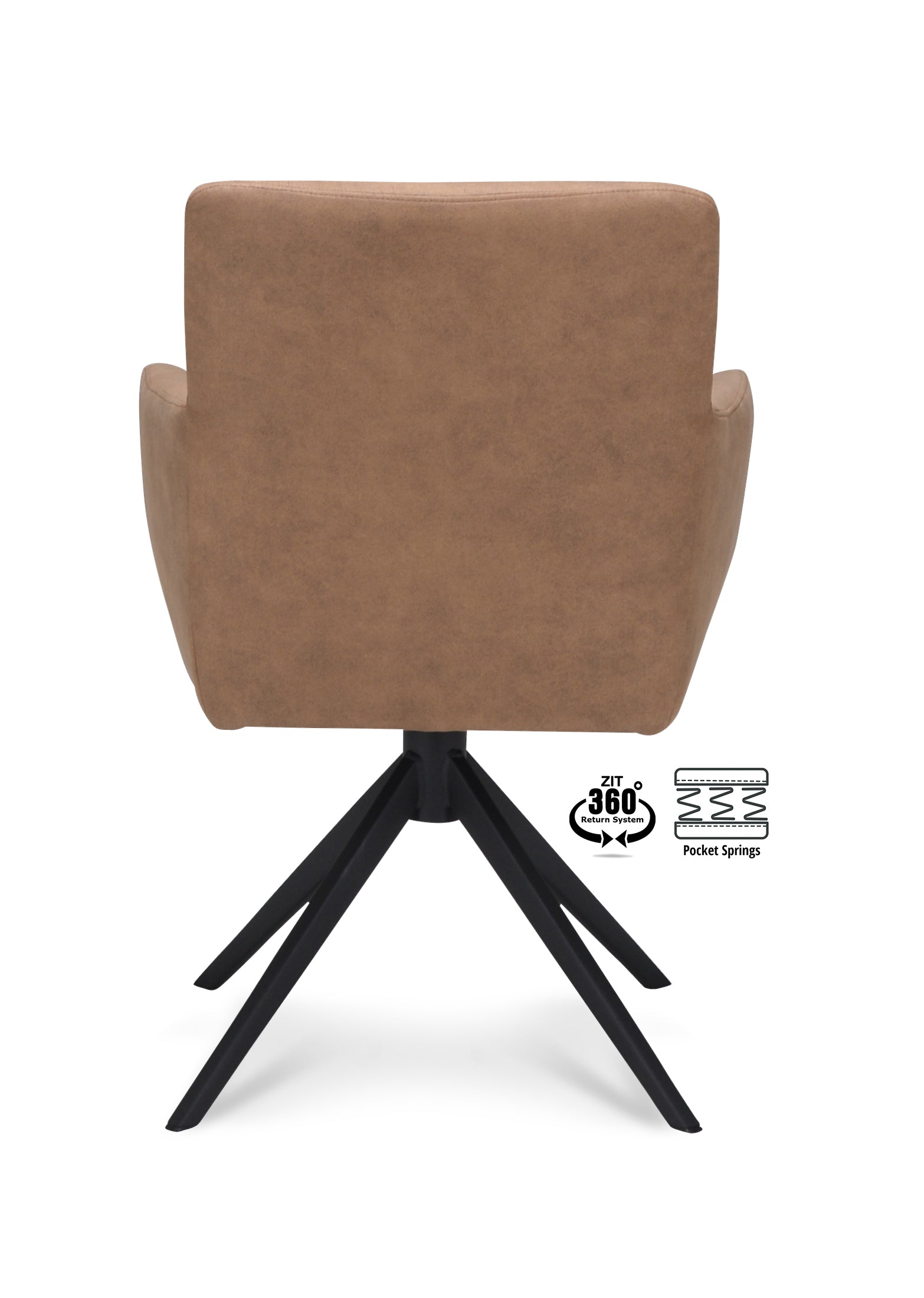 Armstoel Maeve Stof Mito Liver Leg Black 360° Return-system