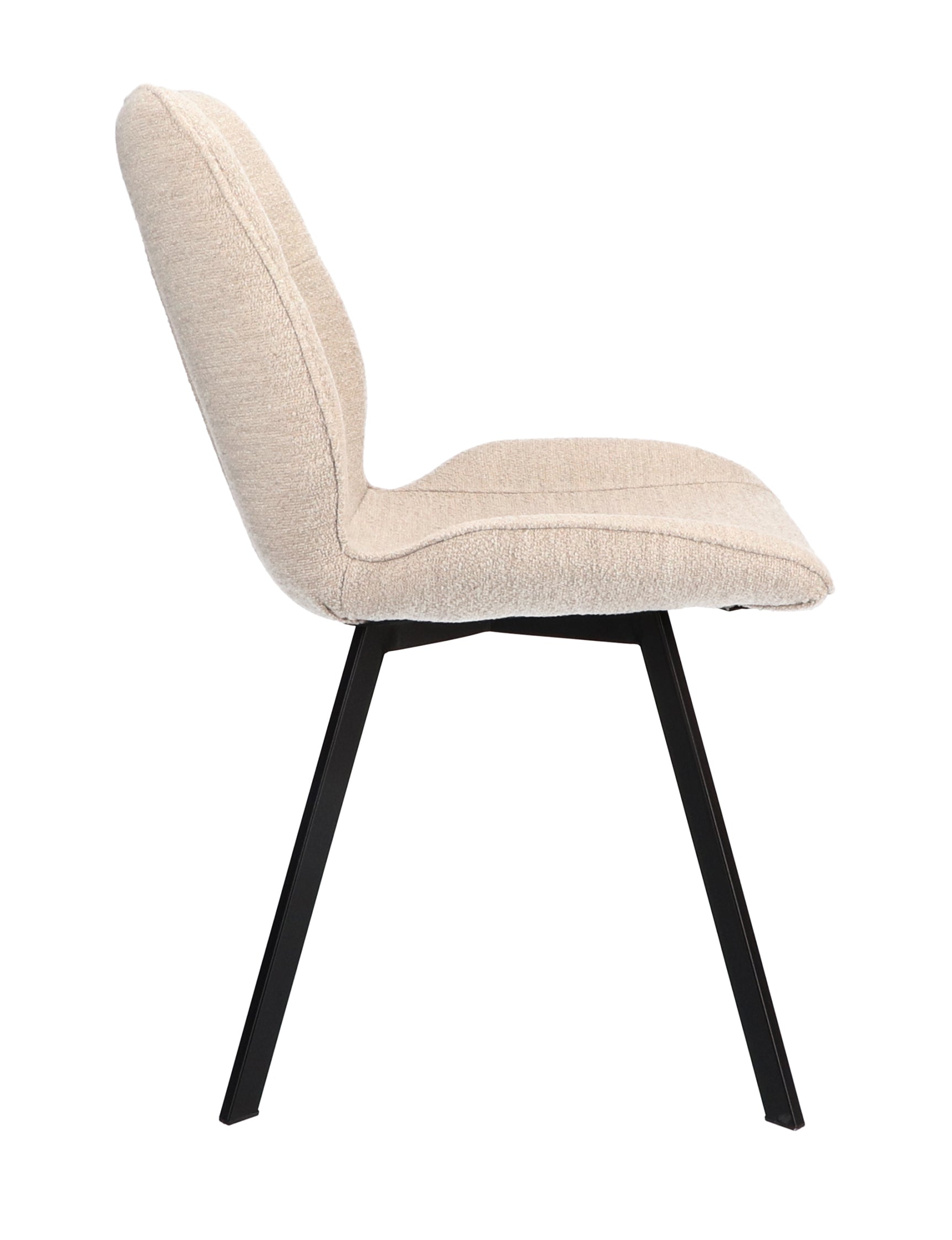 Eetkamerstoel May Stof Adore Linen Leg Black
