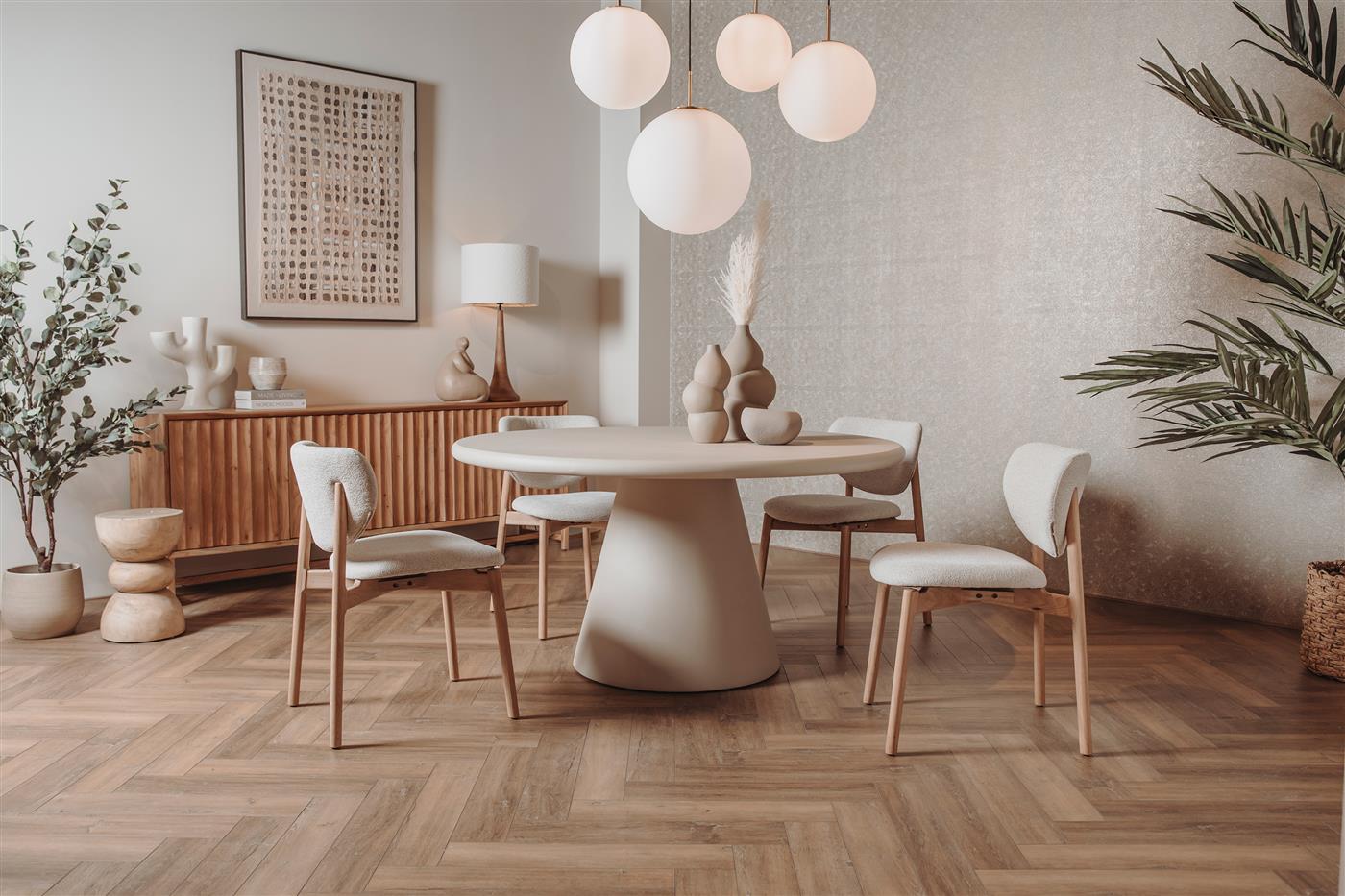 Eetkamertafel – Mello – Beige – 150 x 150 x 77 cm – Tower Living