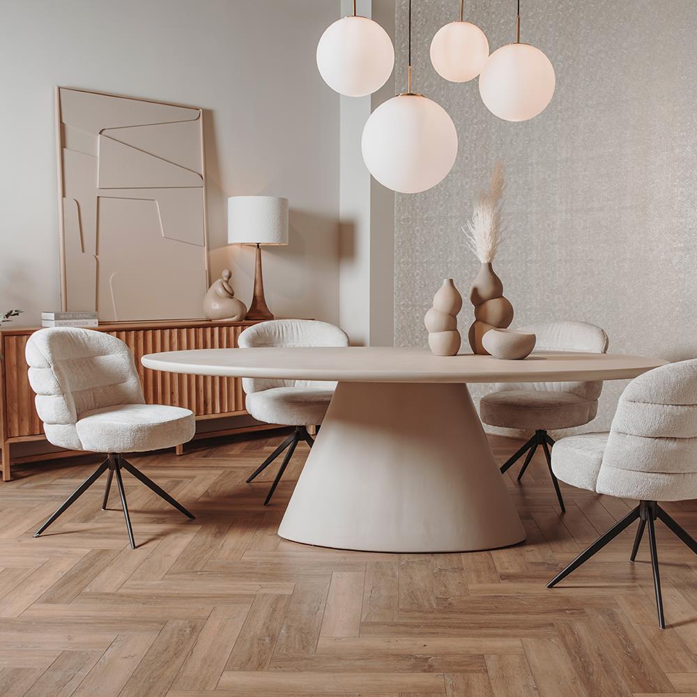 Eetkamertafel – Mello – Beige – 220 x 120 x 77 cm – Tower Living