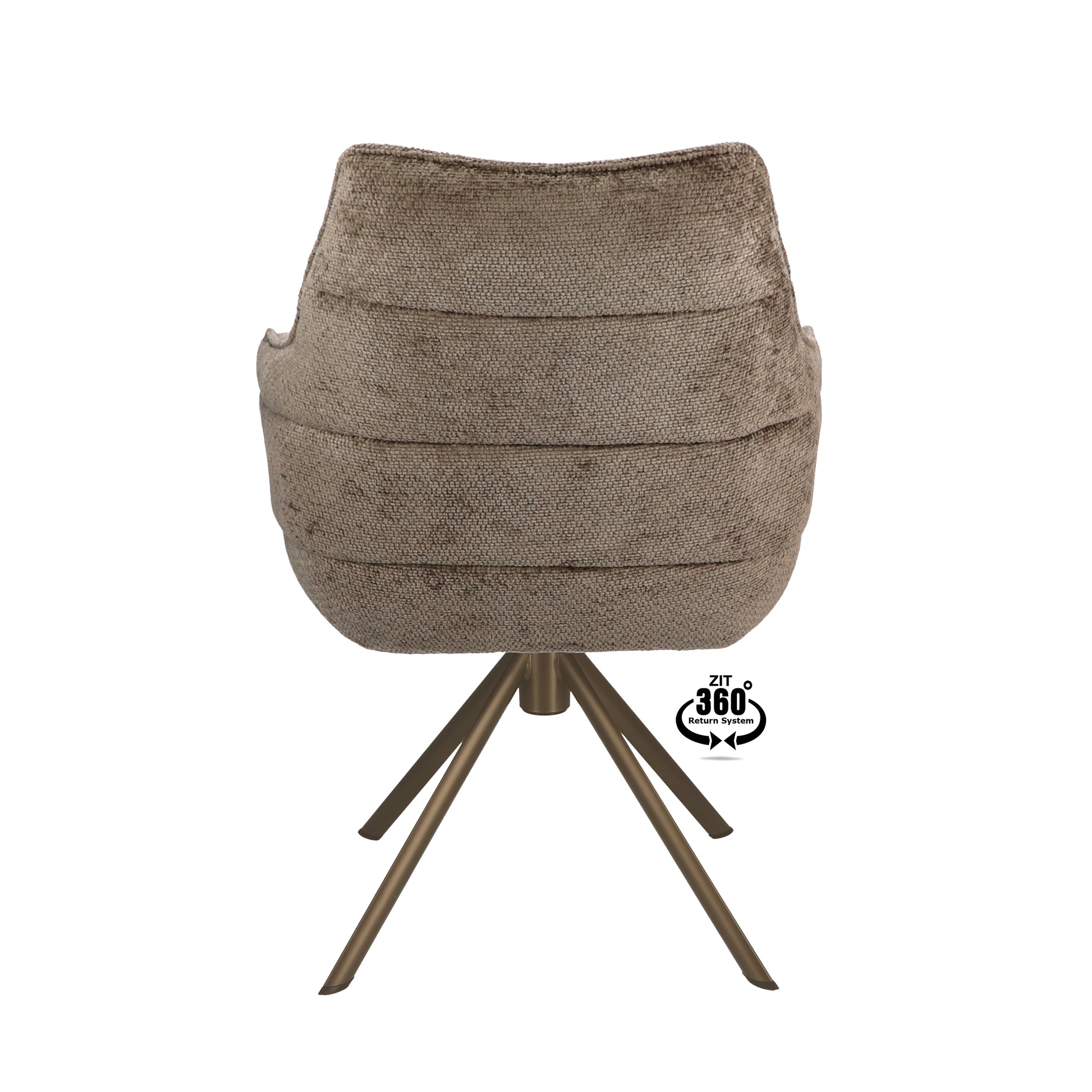 Armstoel Mio (Movie) Stof Movie Taupe Leg Bronze 360° Return-system